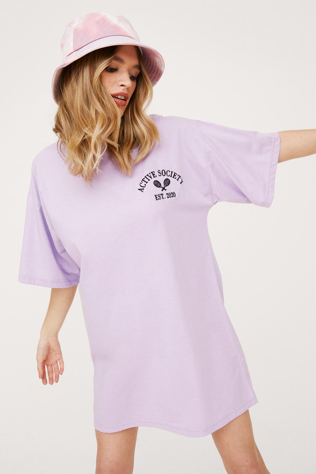 Robe t-shirt ample à impressions Active Society, Lilac image number 1