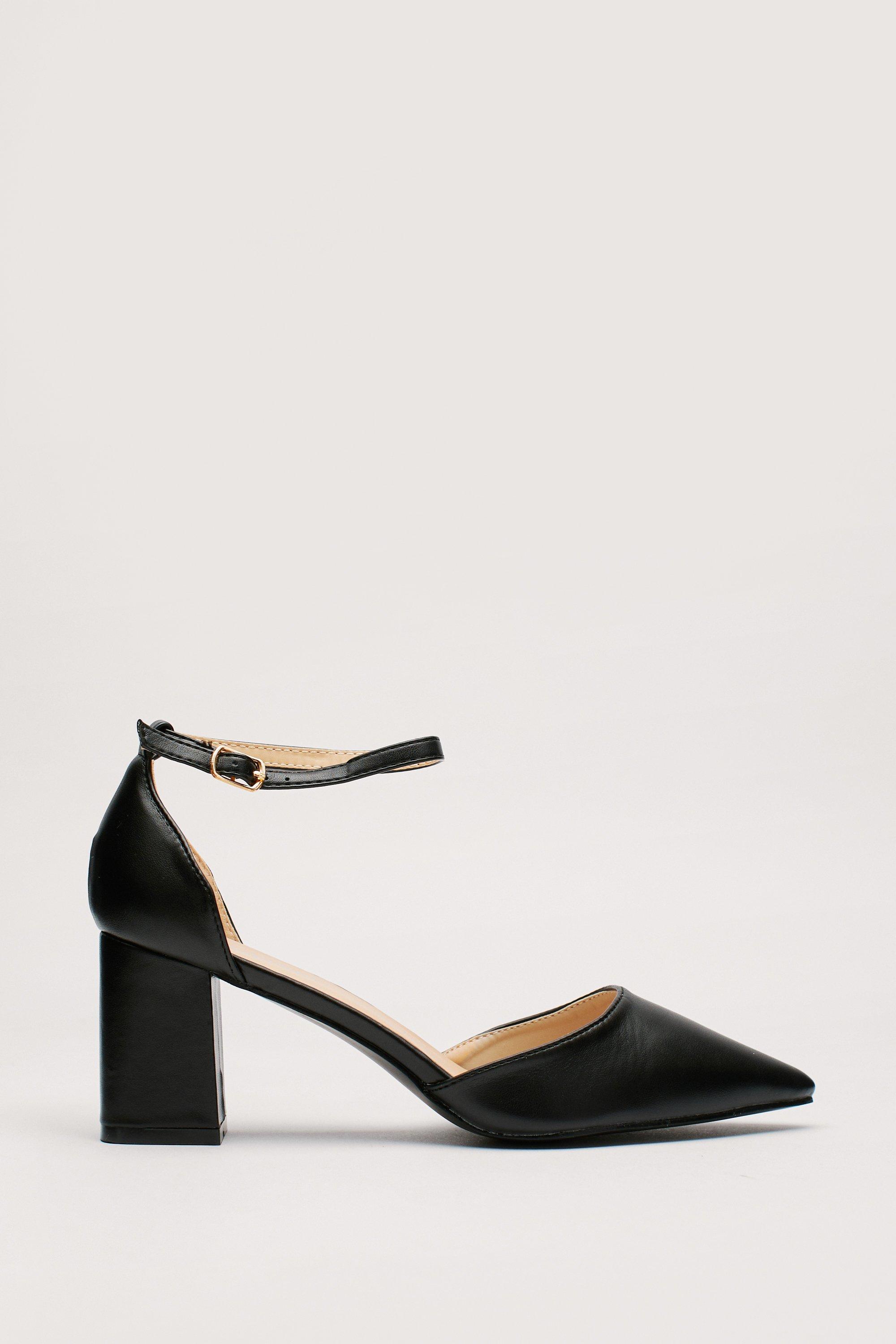 Pointed block heels on sale with ankle strap