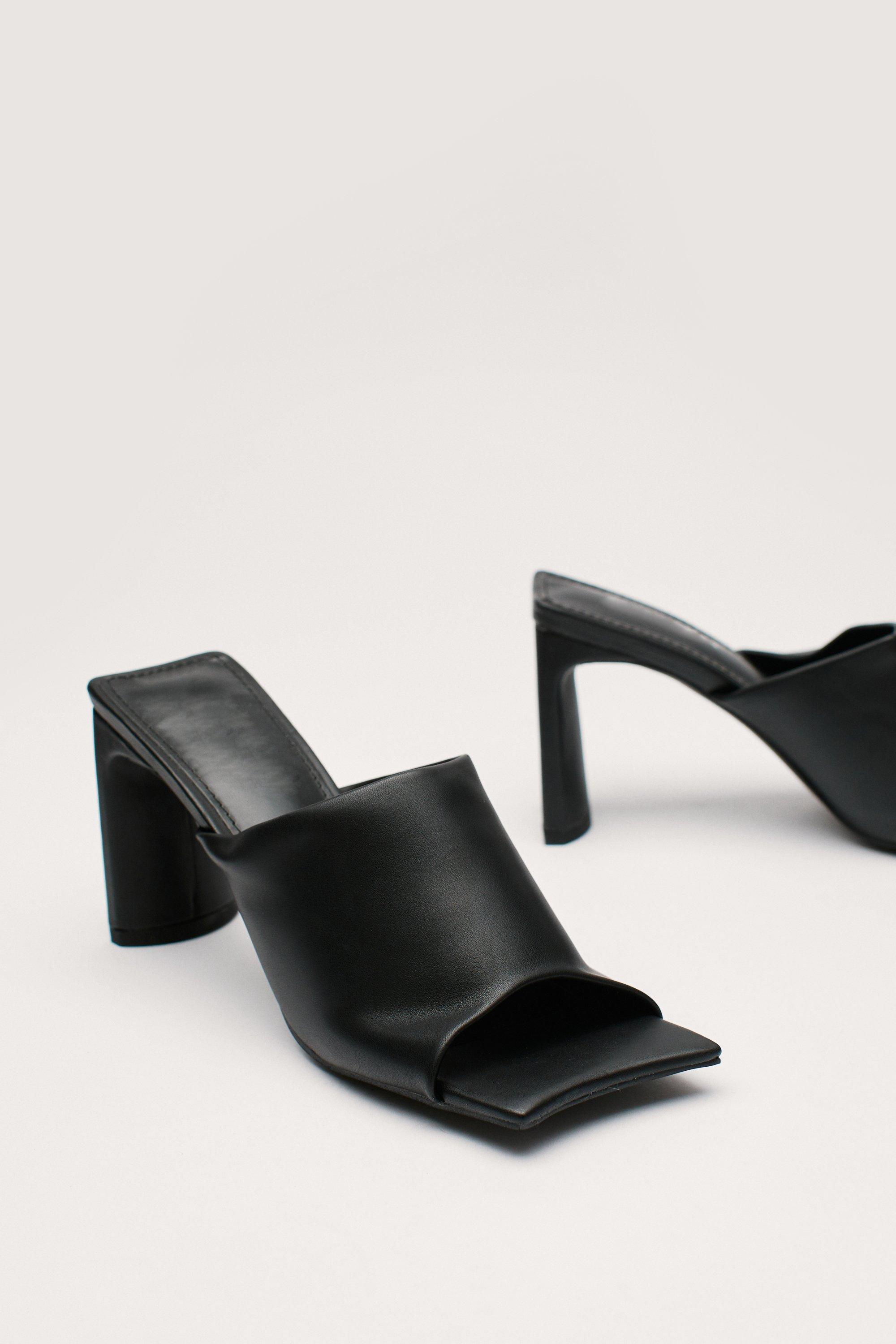 Amazon.com: Square Closed Toe Mules for Women Chunky Heel