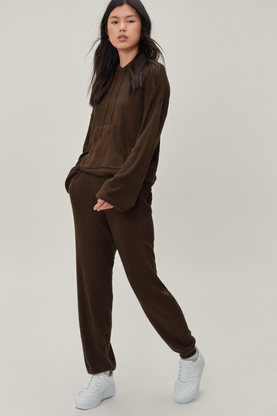 186 Knitted Slouchy Hoodie and Jogger Set image number 2