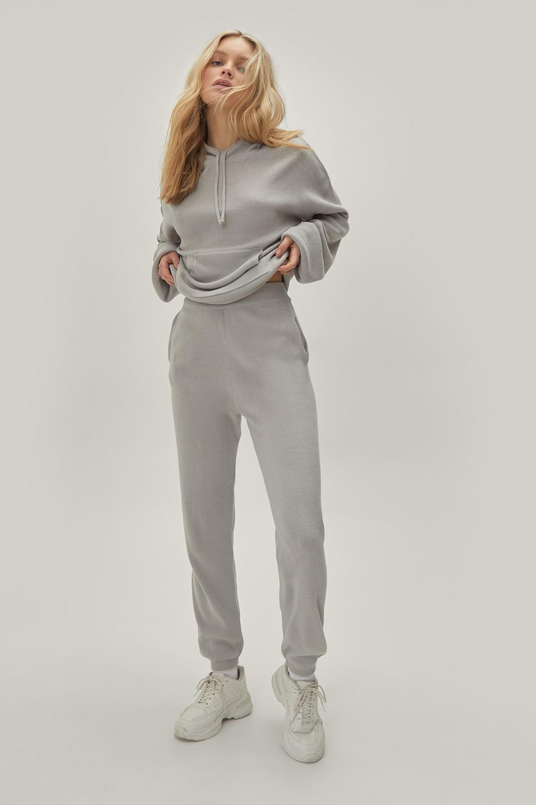 979 Knitted Slouchy Hoodie and Jogger Set image number 2
