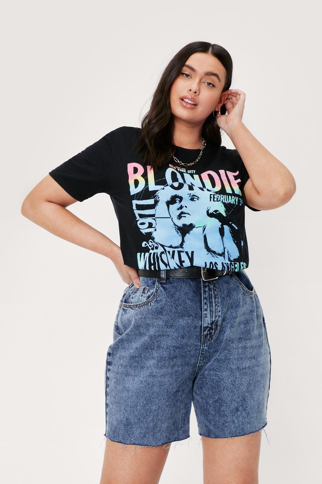 Black Plus Size Blondie 1977 Graphic Band T-Shirt image number 1