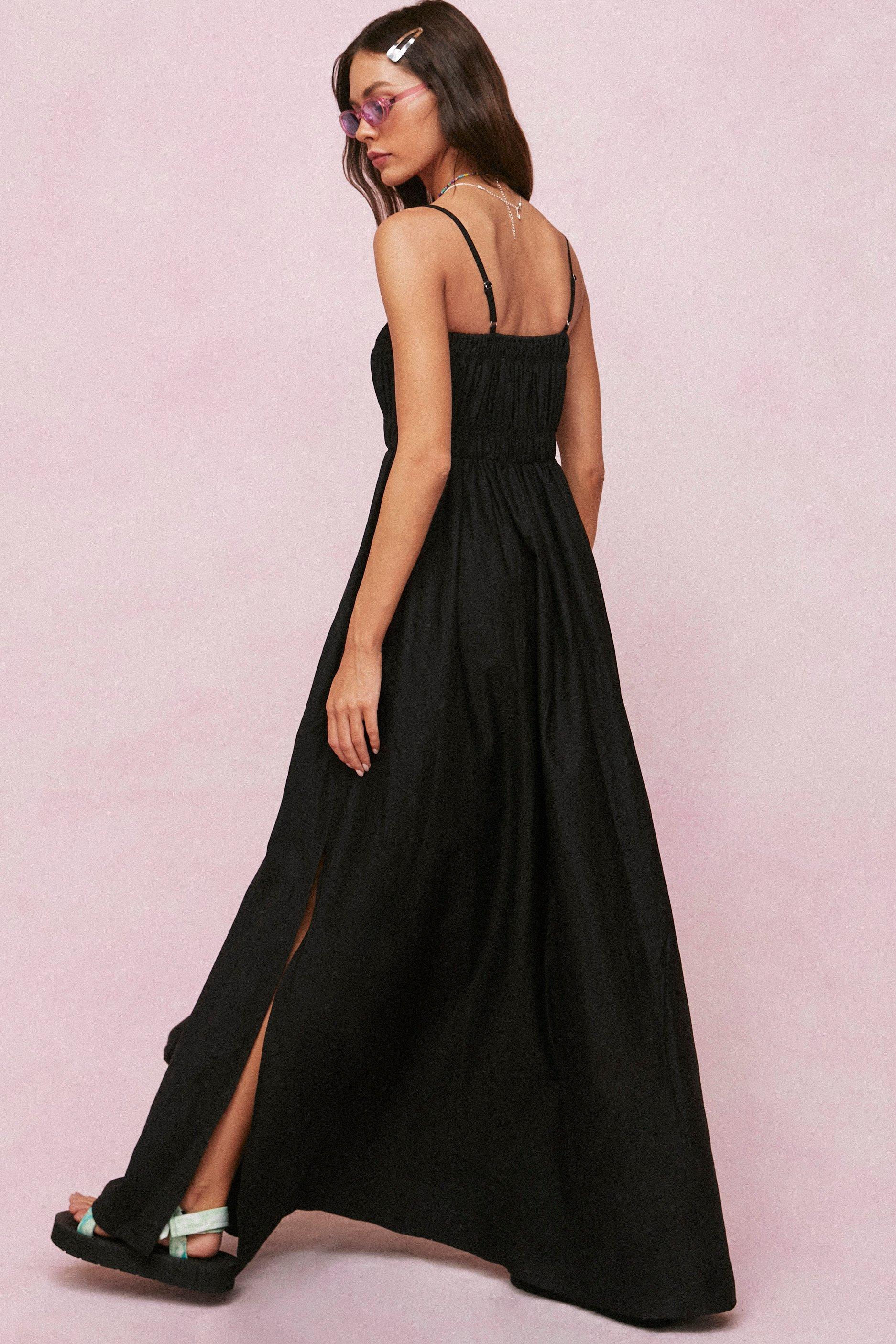 Square neck spaghetti on sale strap maxi dress