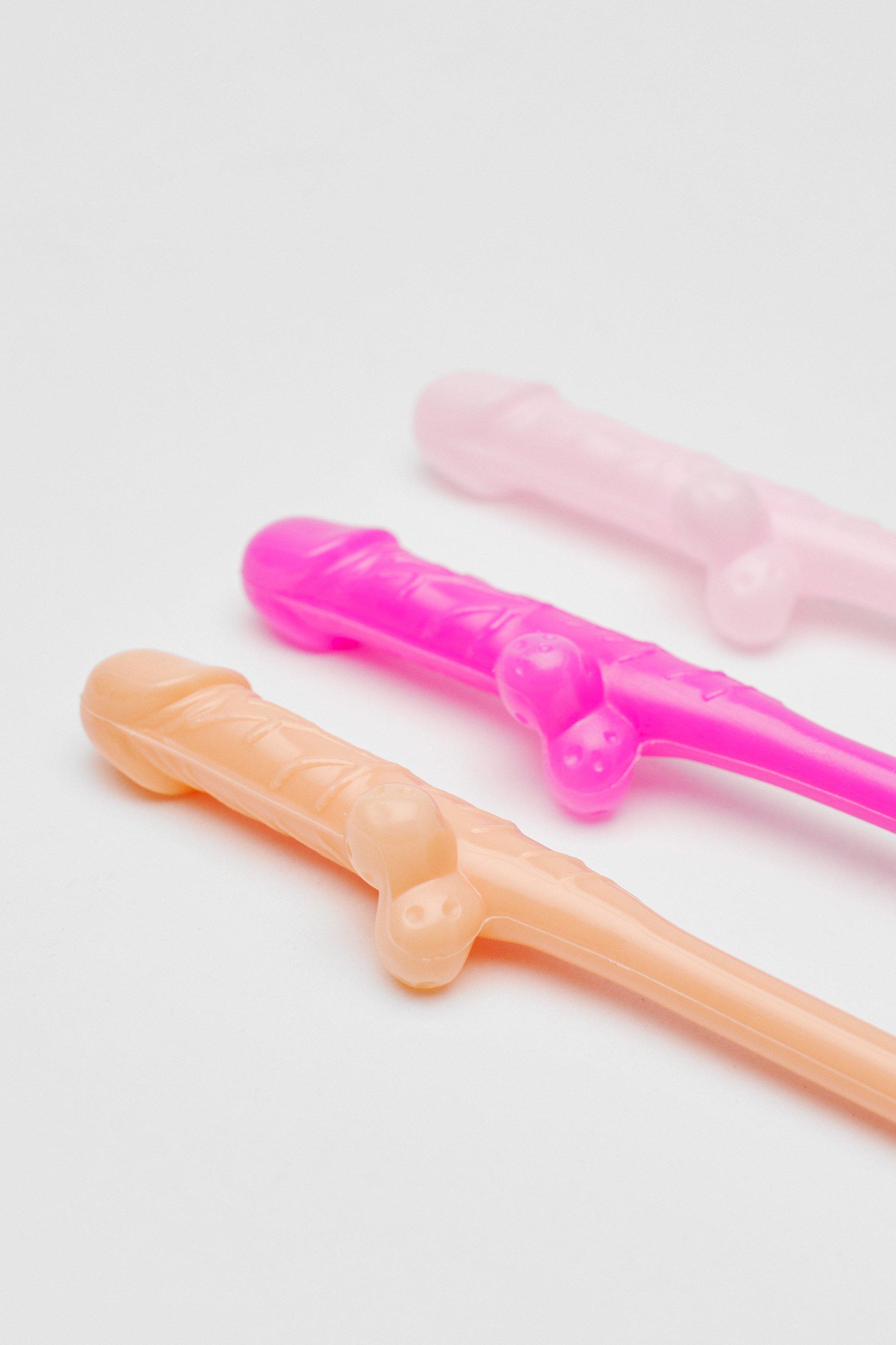 10 Pc Bridal Plastic Penis Straws