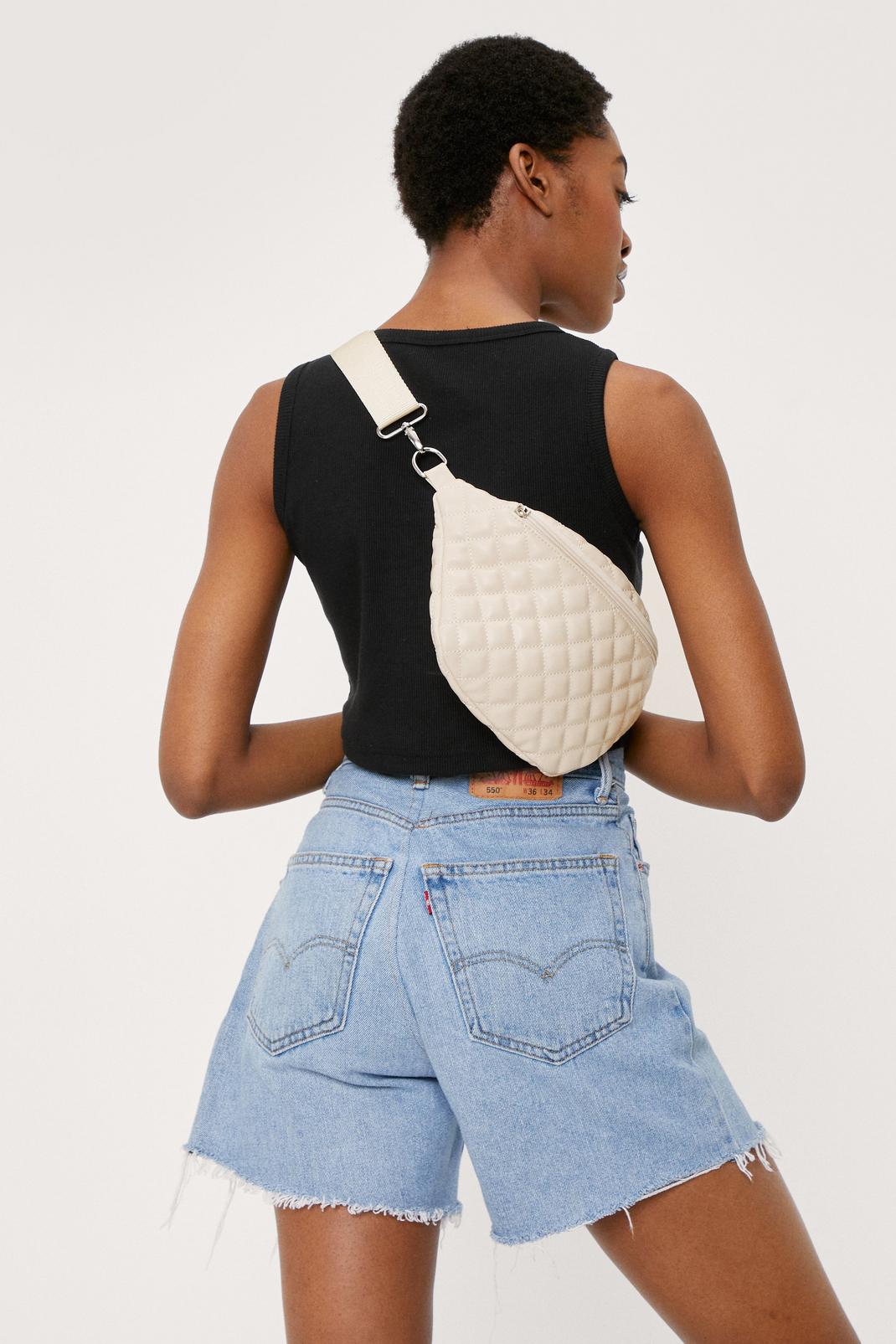 Stone Adjustable Zip Top Quilted Fanny Pack image number 1