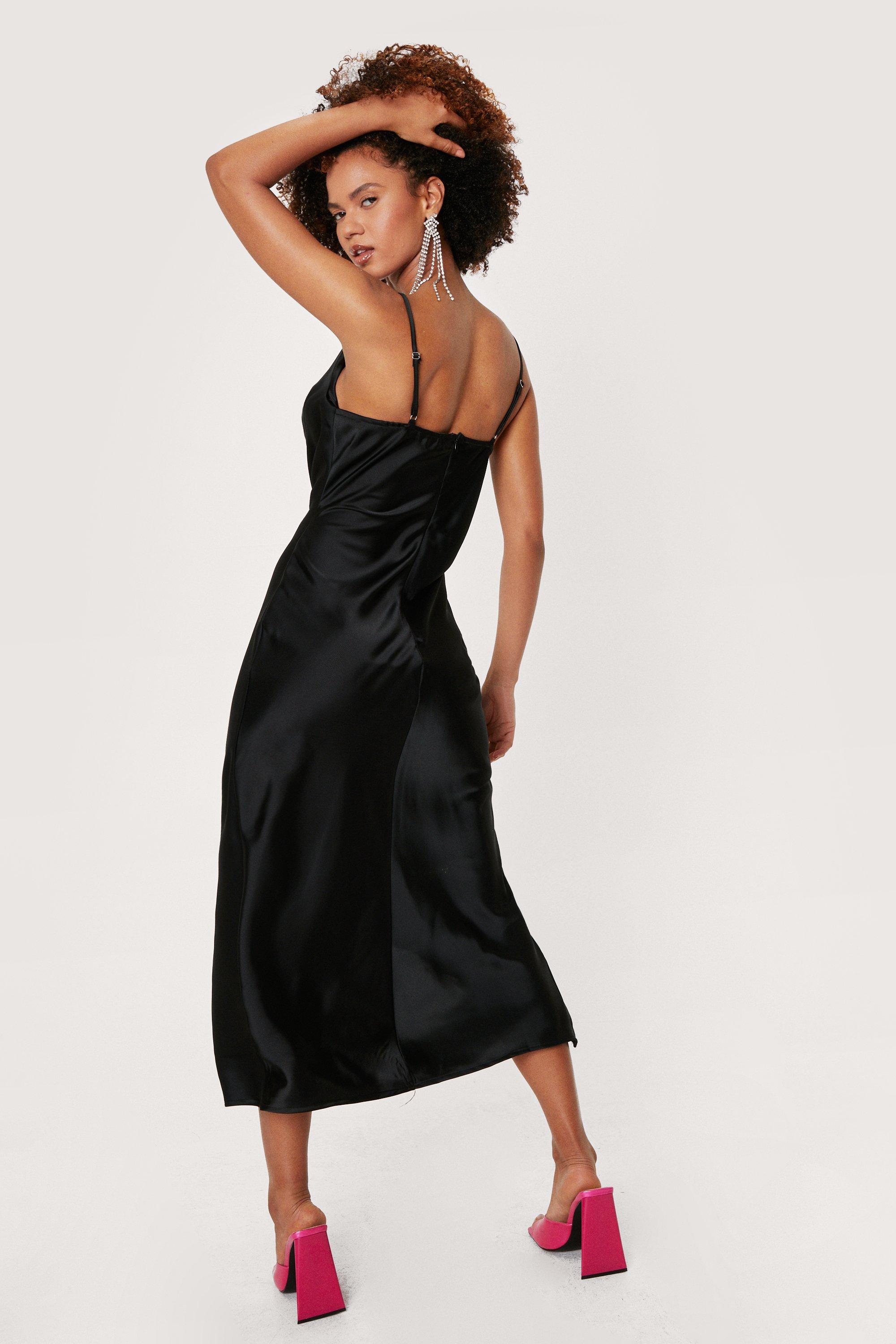 Nasty gal satin midi dress sale