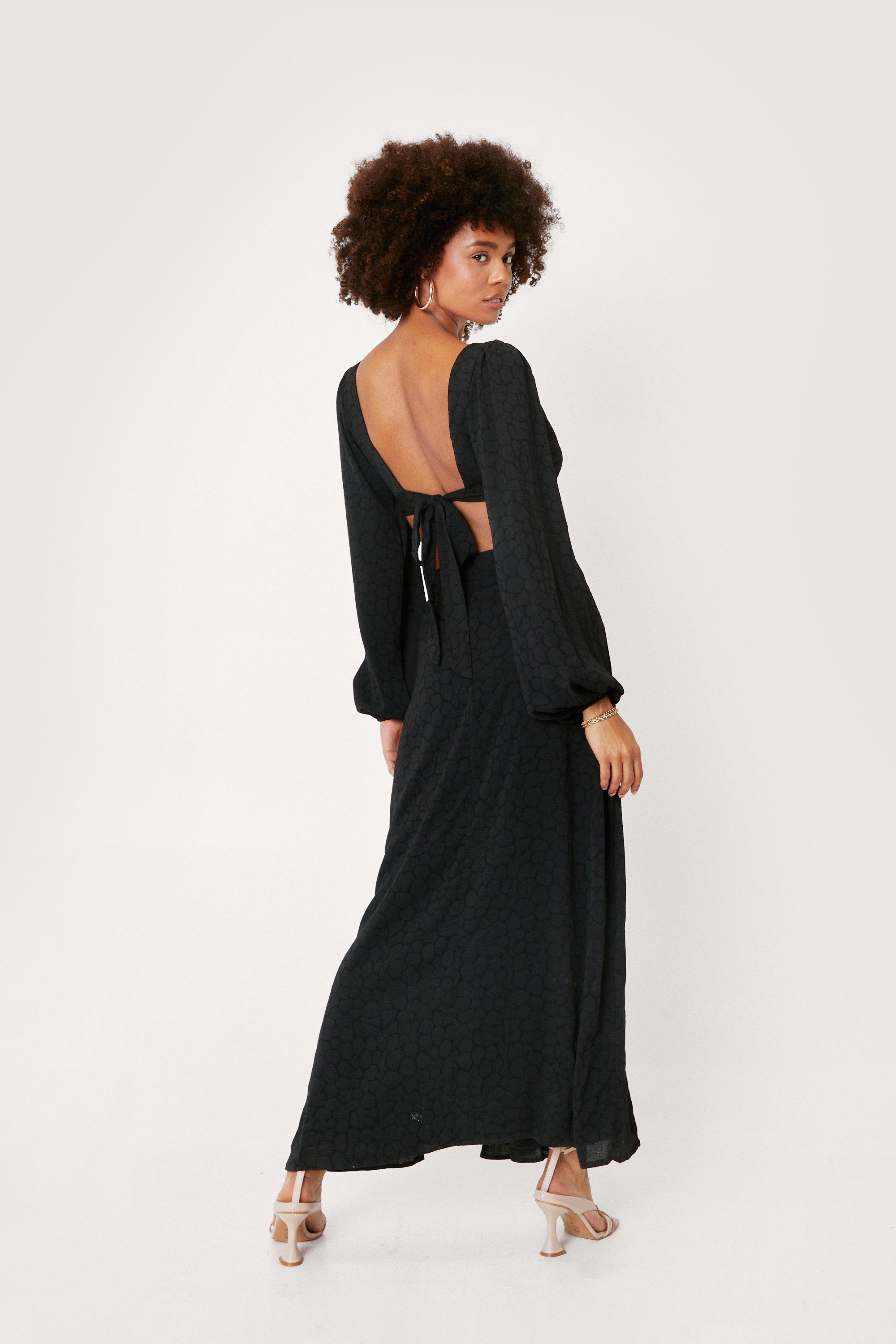 Chiffon Hoop Cut Out Maxi Dress