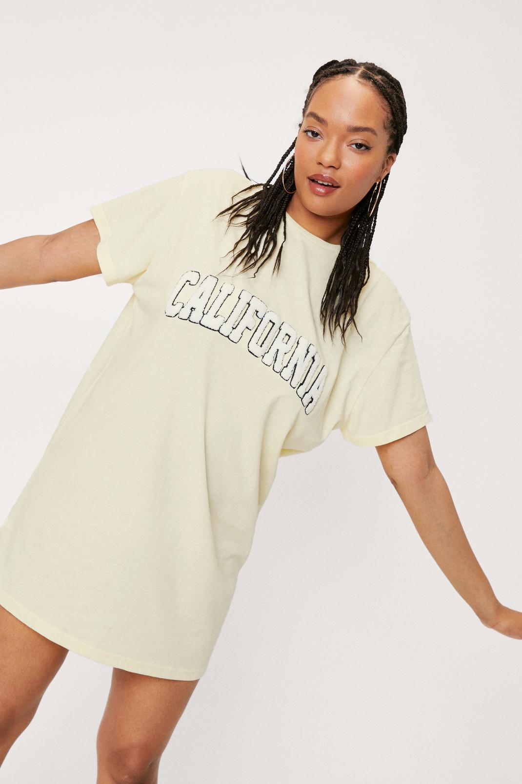 Lemon Plus Size California Embroidered T-Shirt Mini Dress image number 1