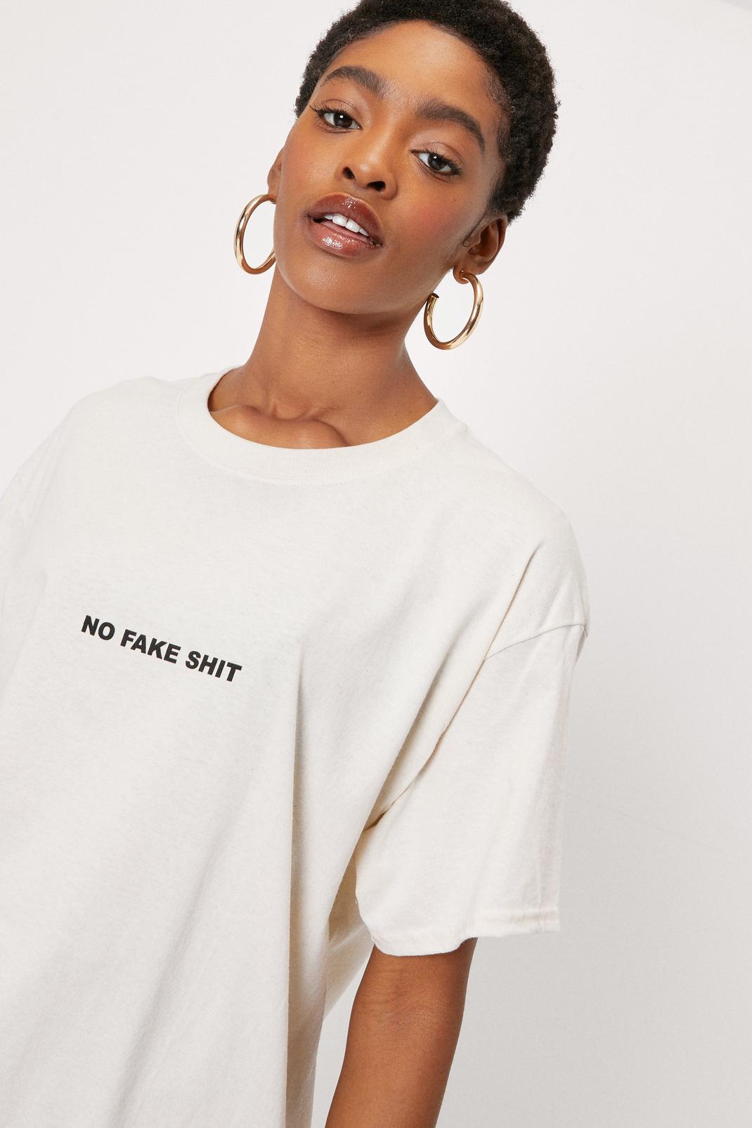 No Fake Shit Graphic Short Sleeve T-Shirt | Nasty Gal