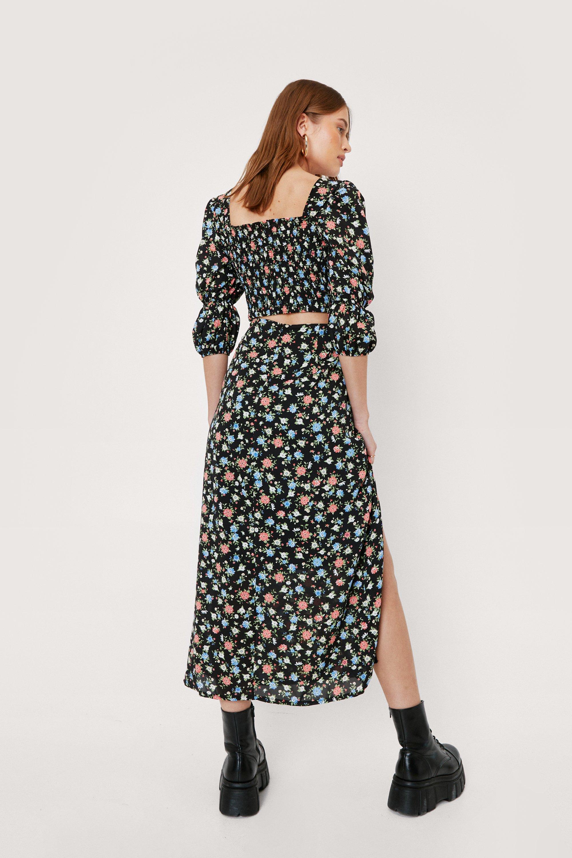 Floral midi skirt clearance set