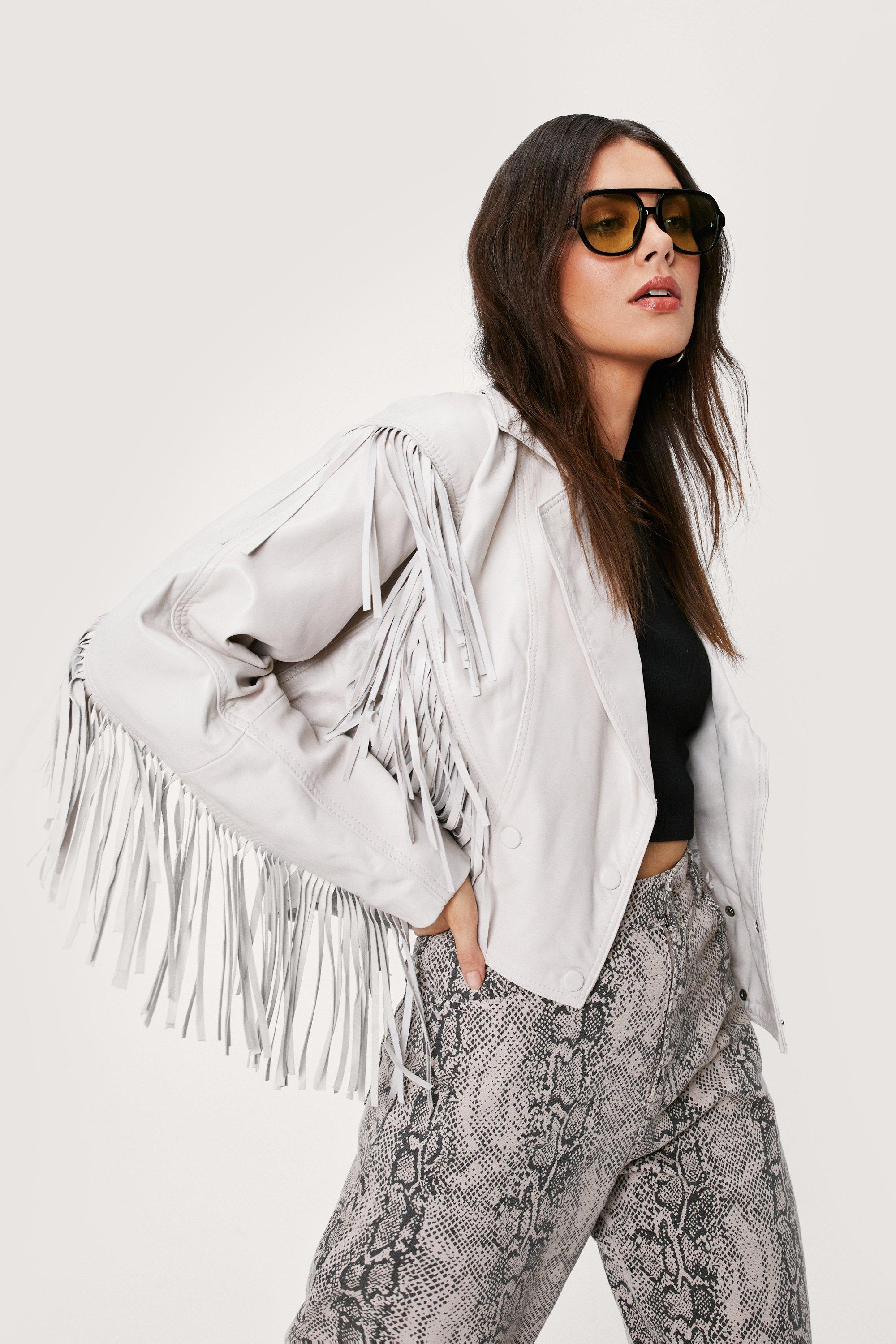 white fringe jacket