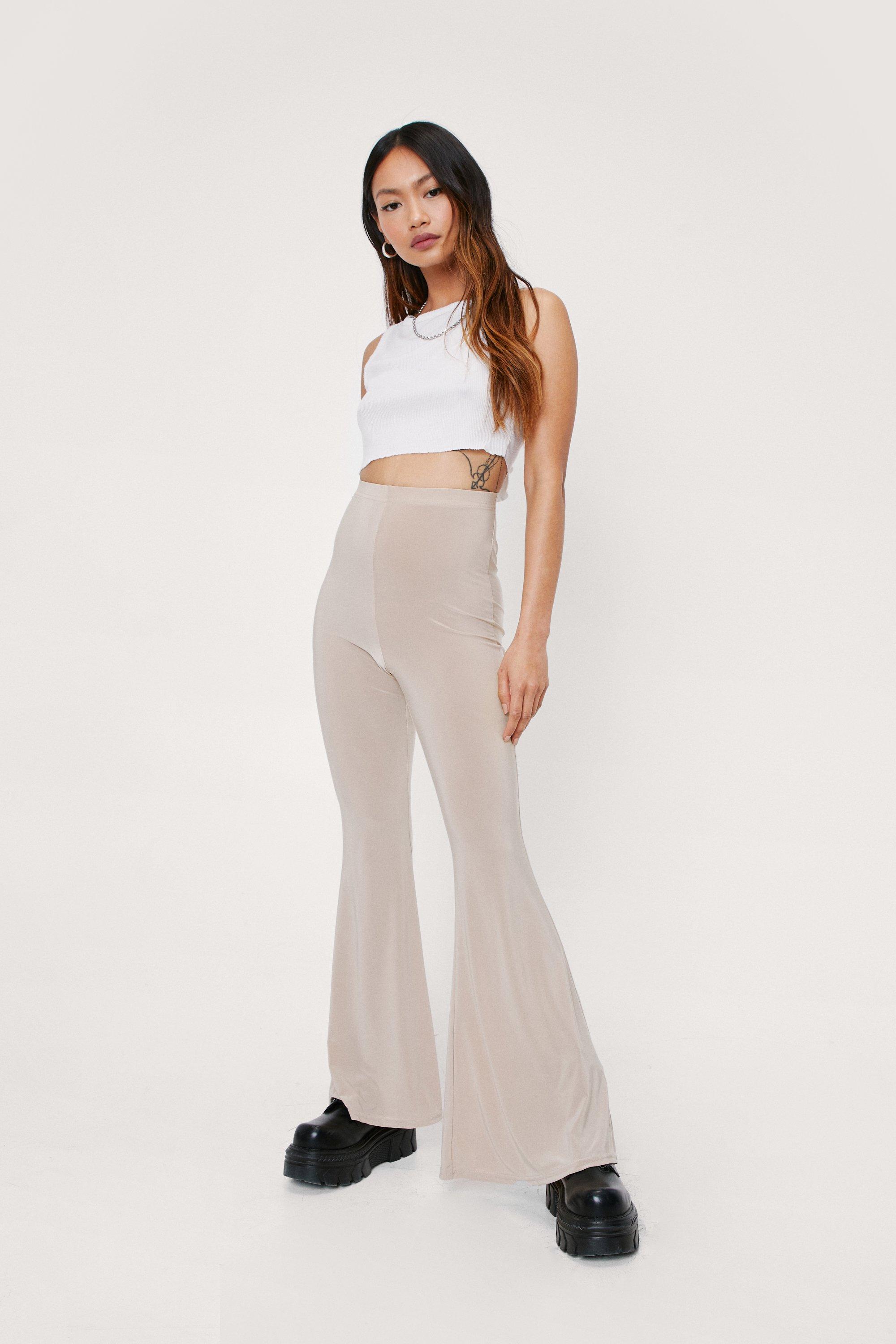 petite skinny flare trousers