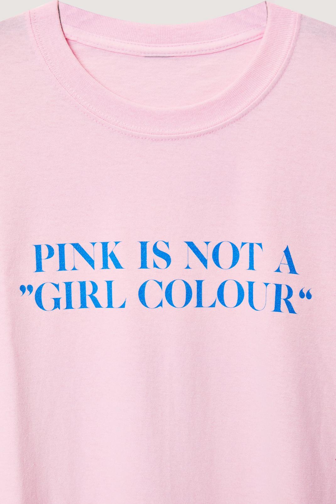 155 Pink Is Not A Girl Color Graphic T-shirt image number 2