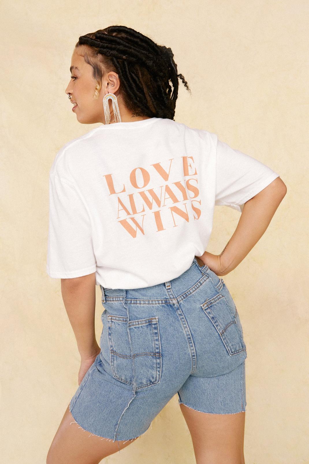T-shirt ample à impressions Love Always Win, White image number 1