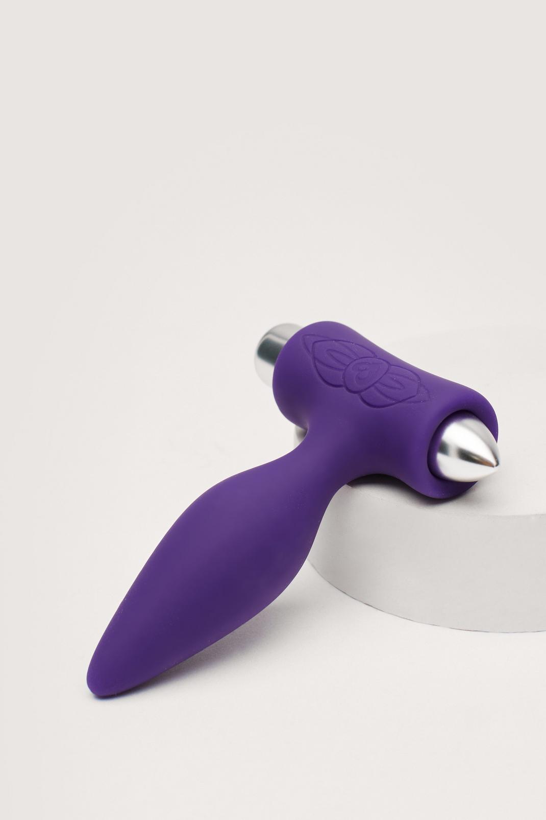 Purple Multi Speed Silicone Vibrating Butt Plug image number 1