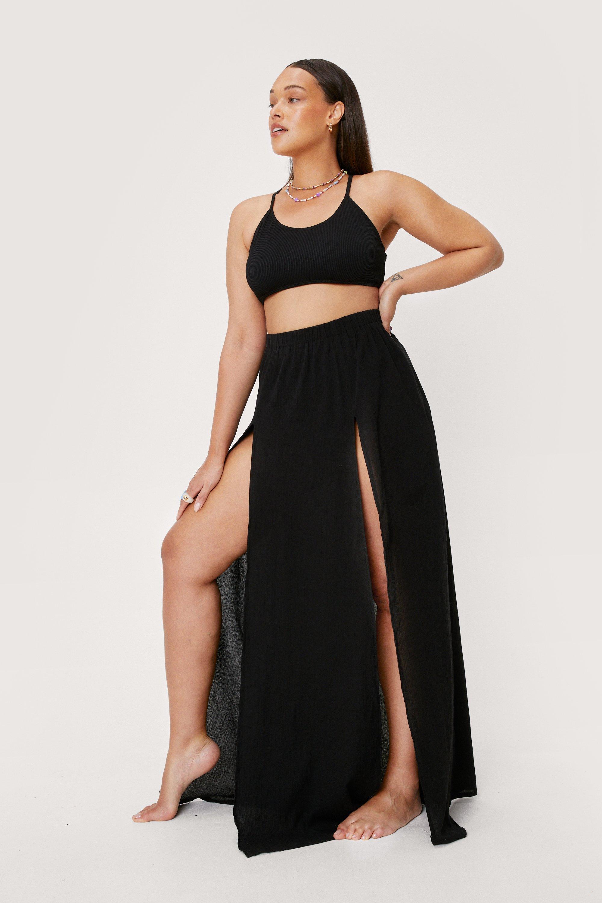 Beach skirt 2024 cover up black