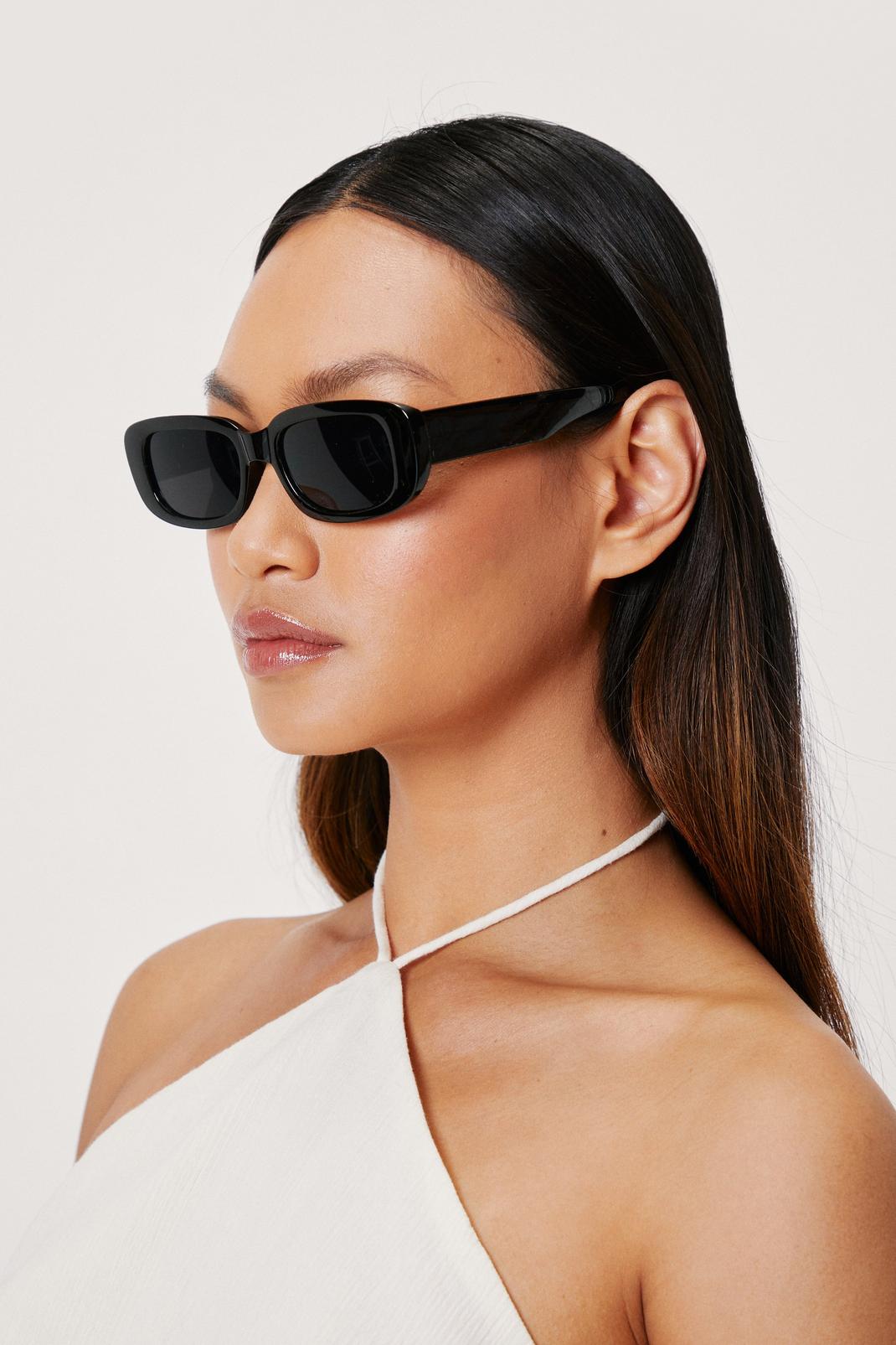 Tinted Thick Rectangle Frame Sunglasses Nasty Gal