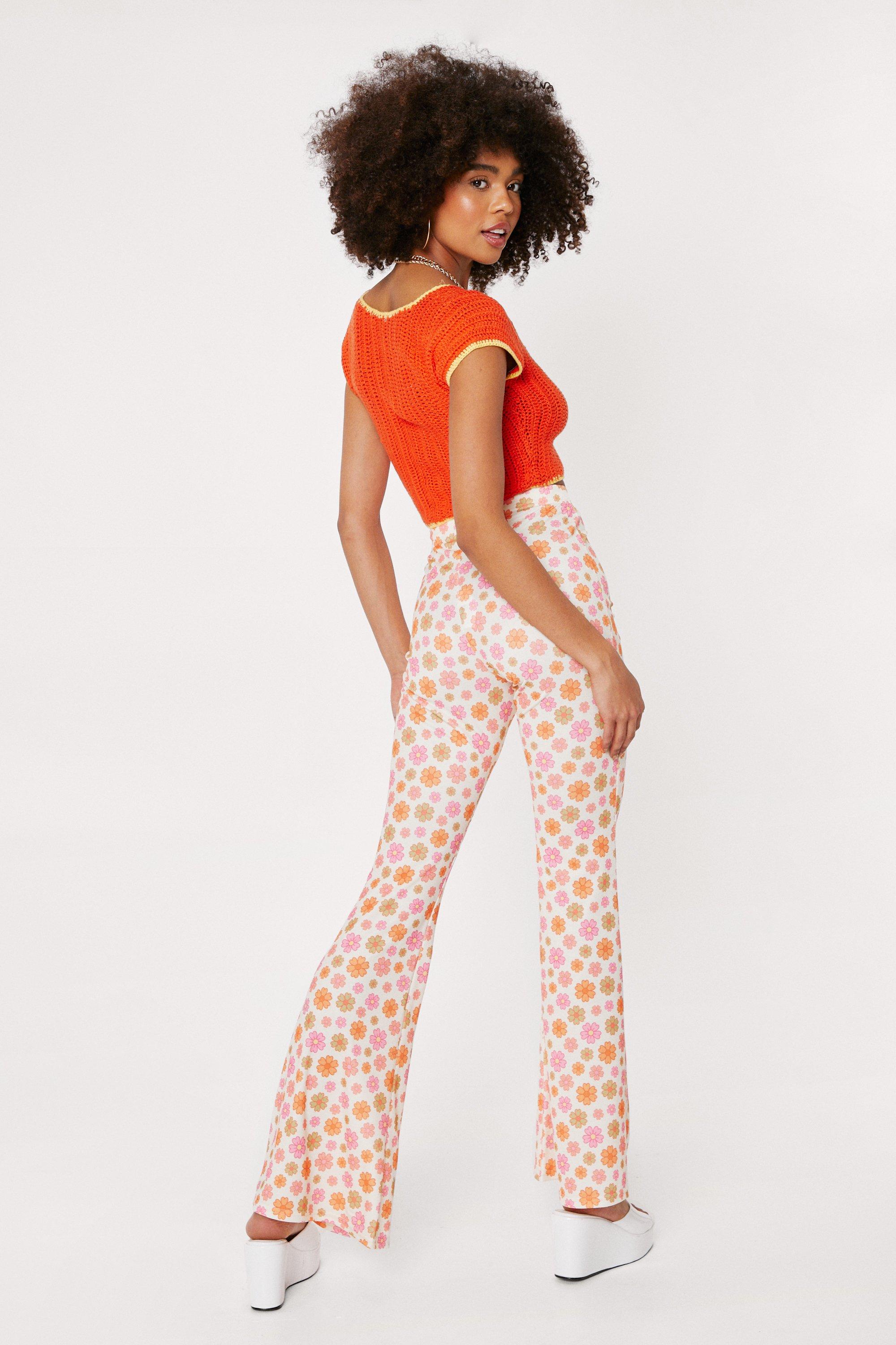 Ditsy Printed Flared Pants