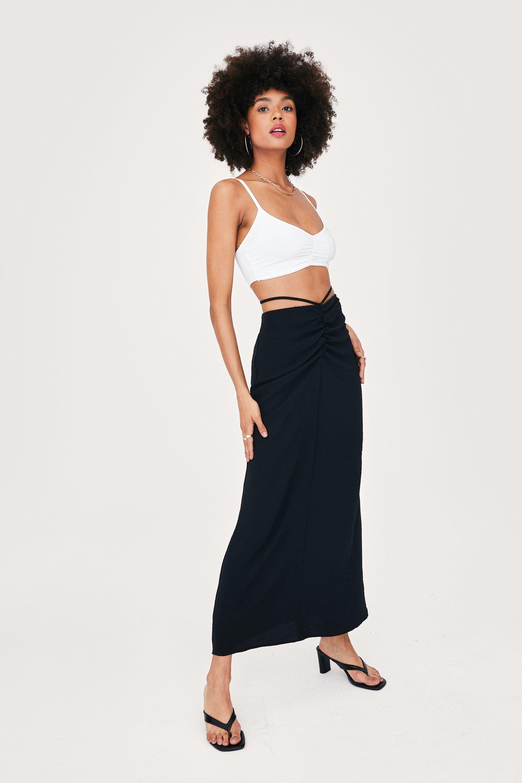 Ruched front clearance skirt