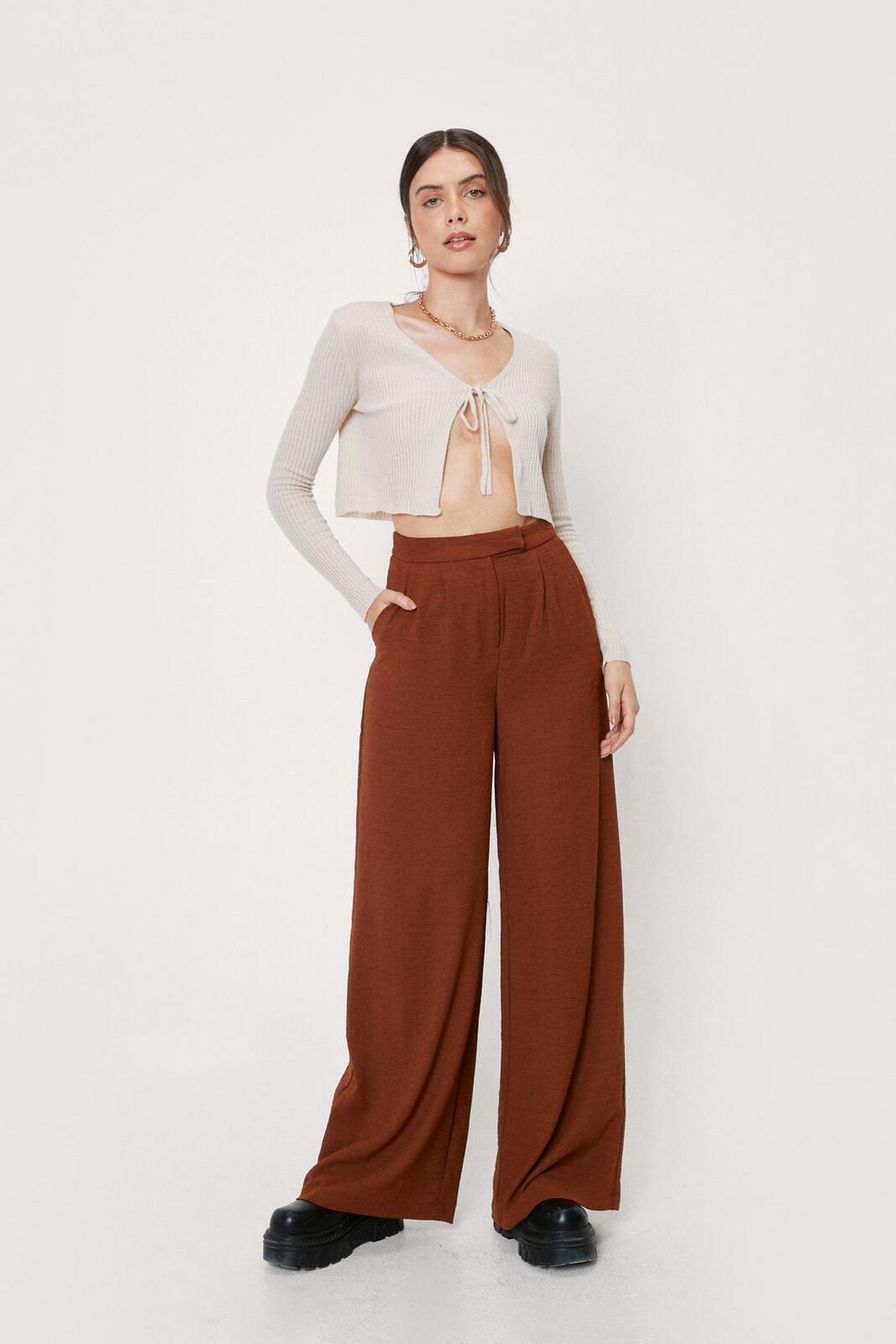 186 Textured Tailored Wide Leg Pants image number 2