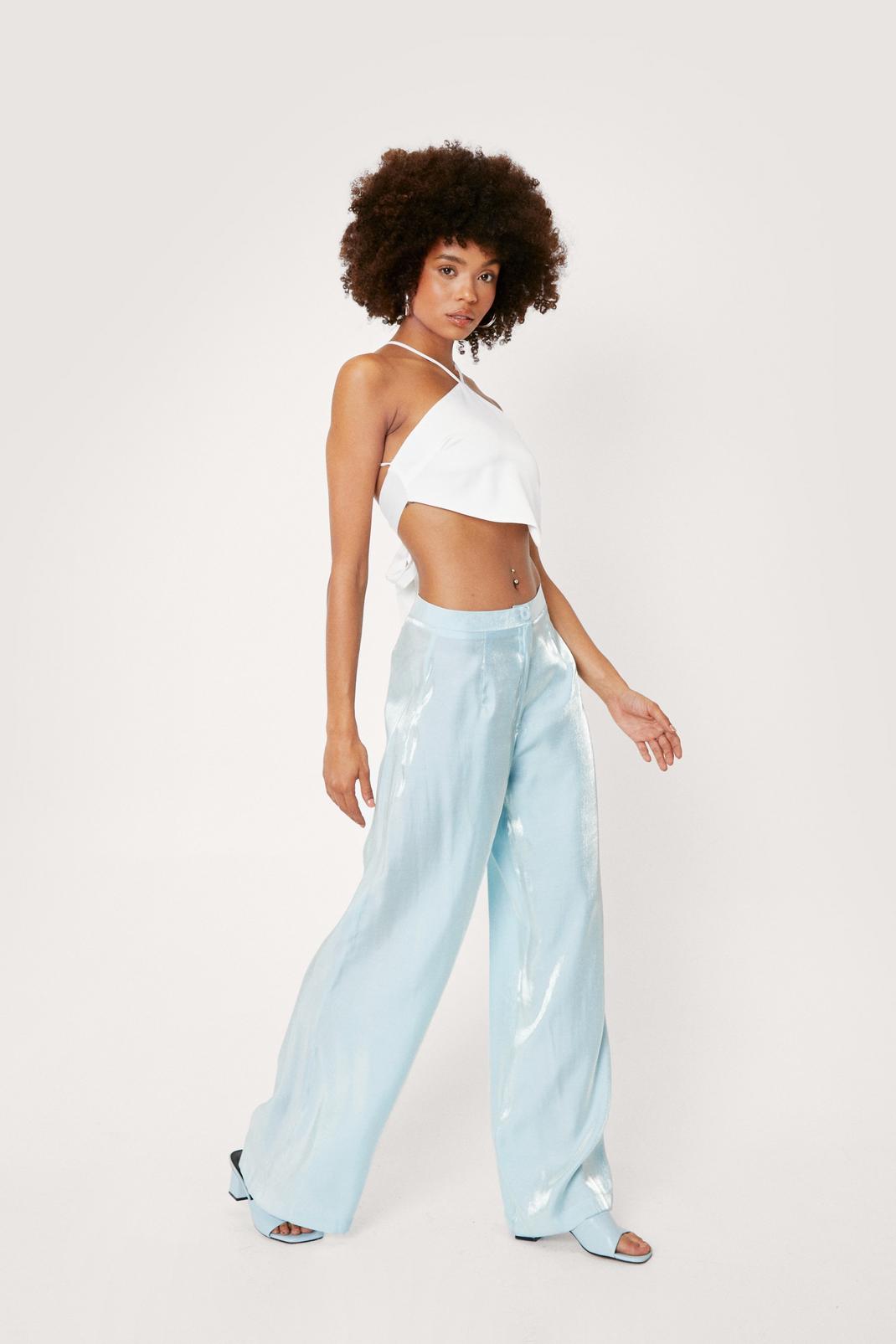 373 Metallic Tailored Wide Leg Trousers image number 2