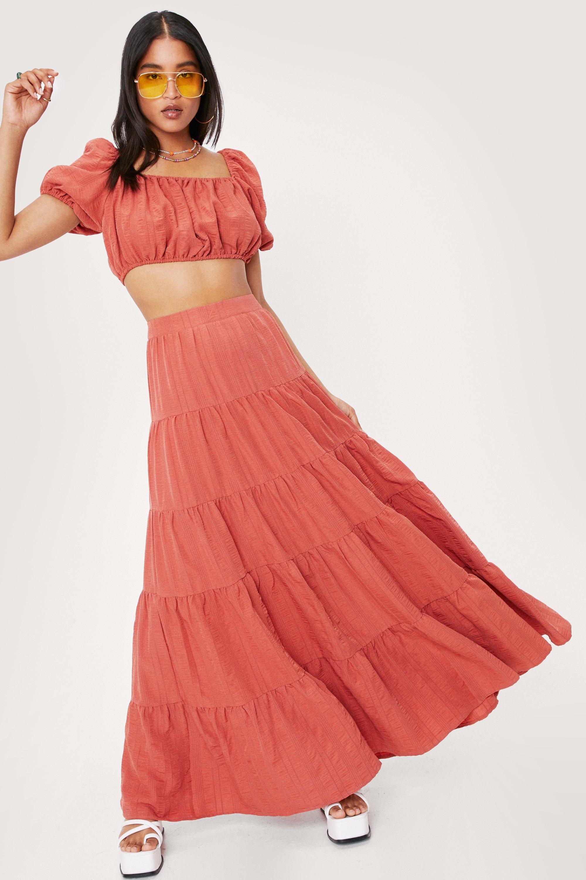 Nasty gal maxi skirt red hotsell