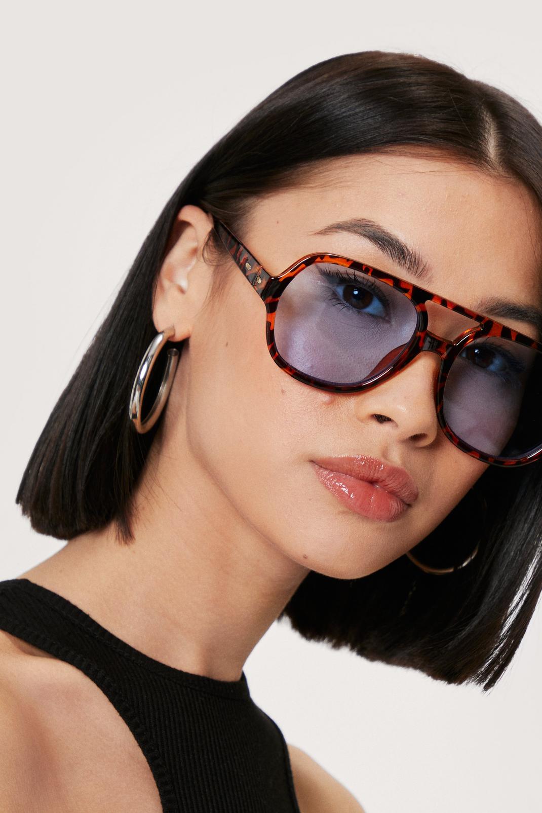 Tinted Tortoiseshell Aviator Sunglasses Nasty Gal