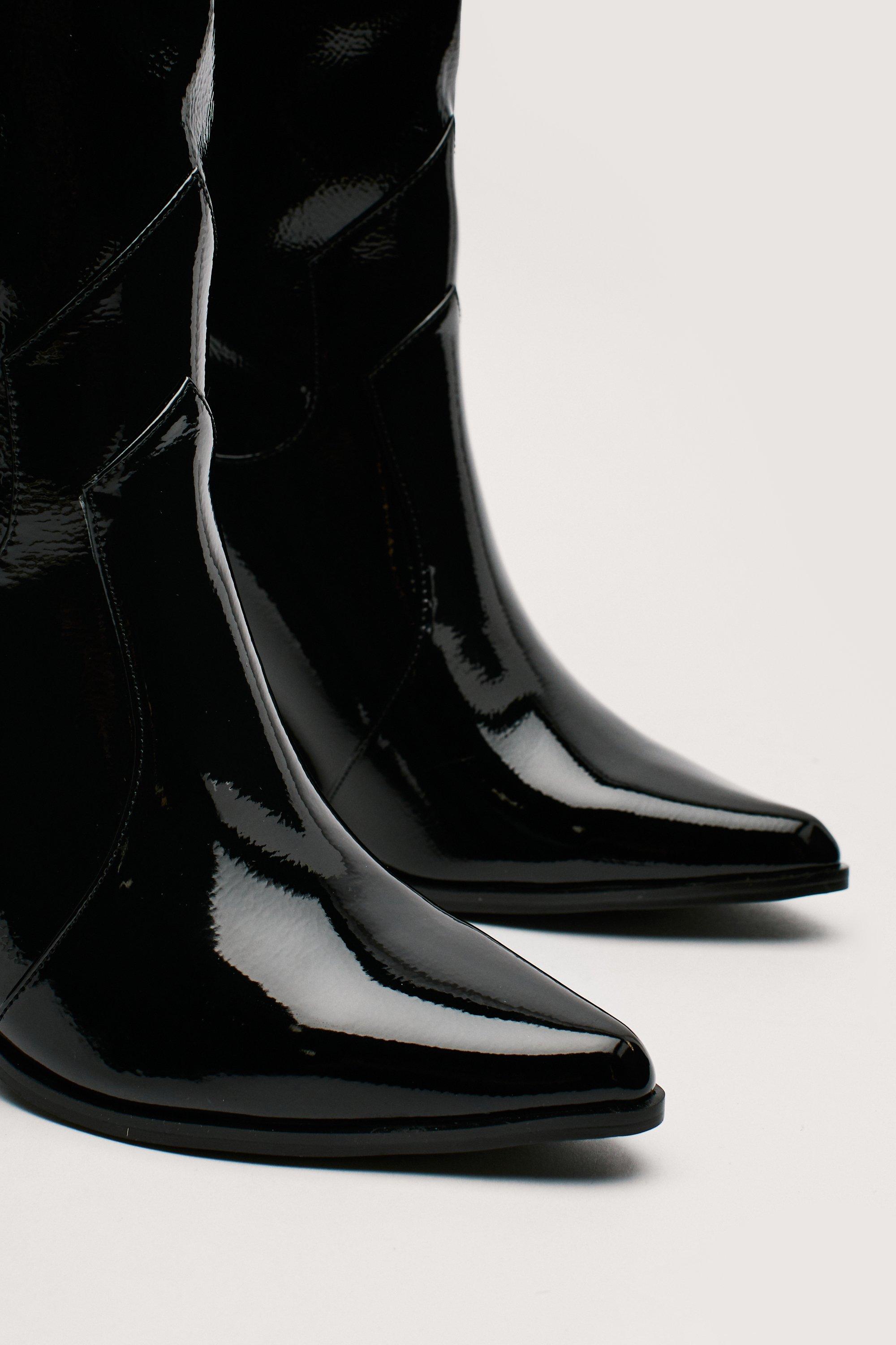 patent leather cowgirl boots