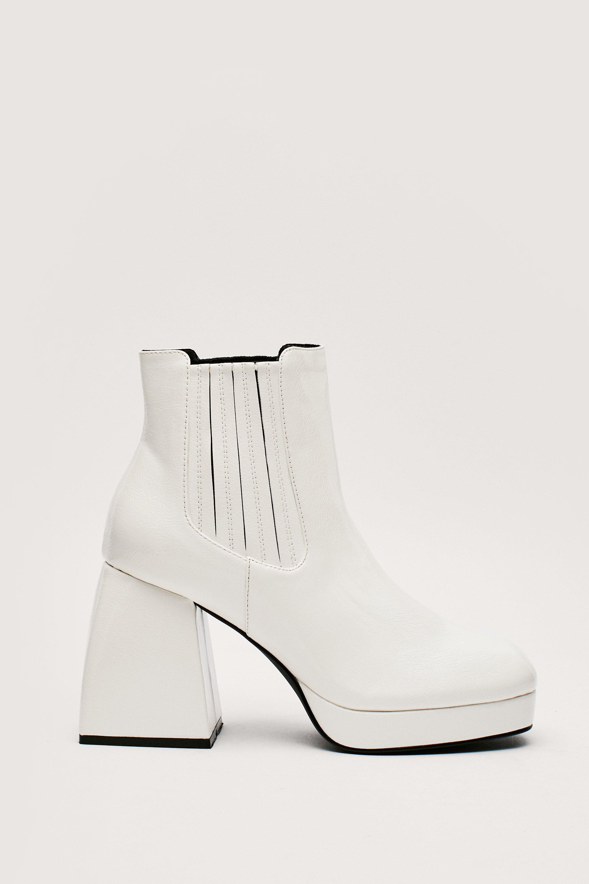 forever 21 white platform boots