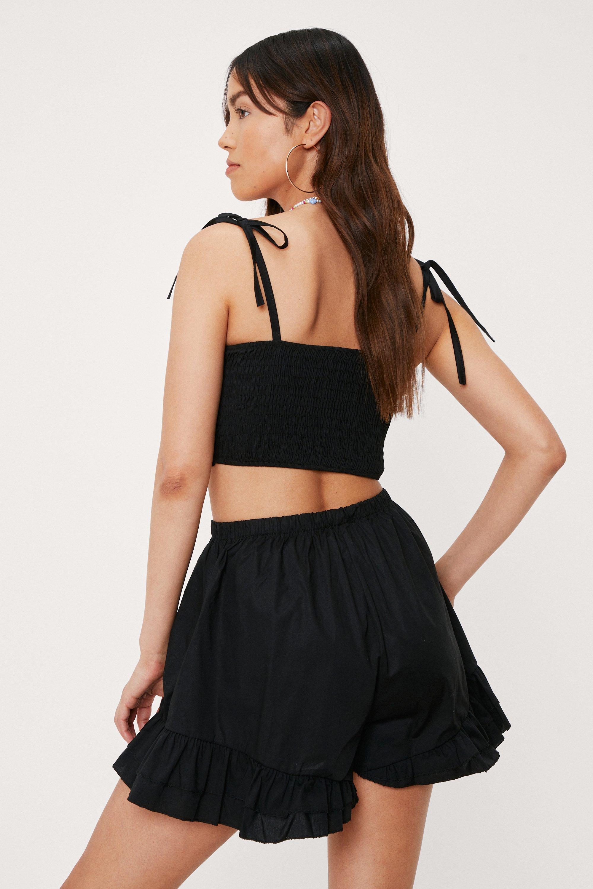 High waisted hot sale ruffle shorts