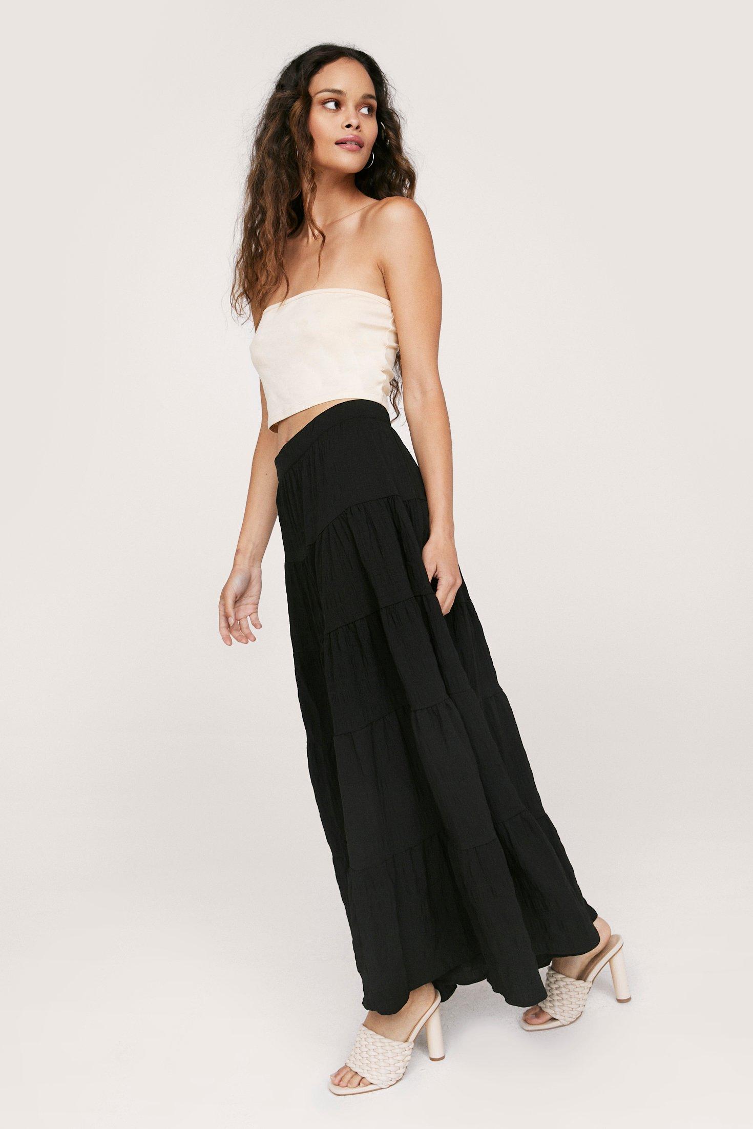 Tiered ruffle hem outlet skirt