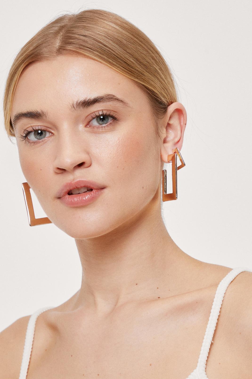 Gold Square Hoop 3 Pc Earring Set image number 1