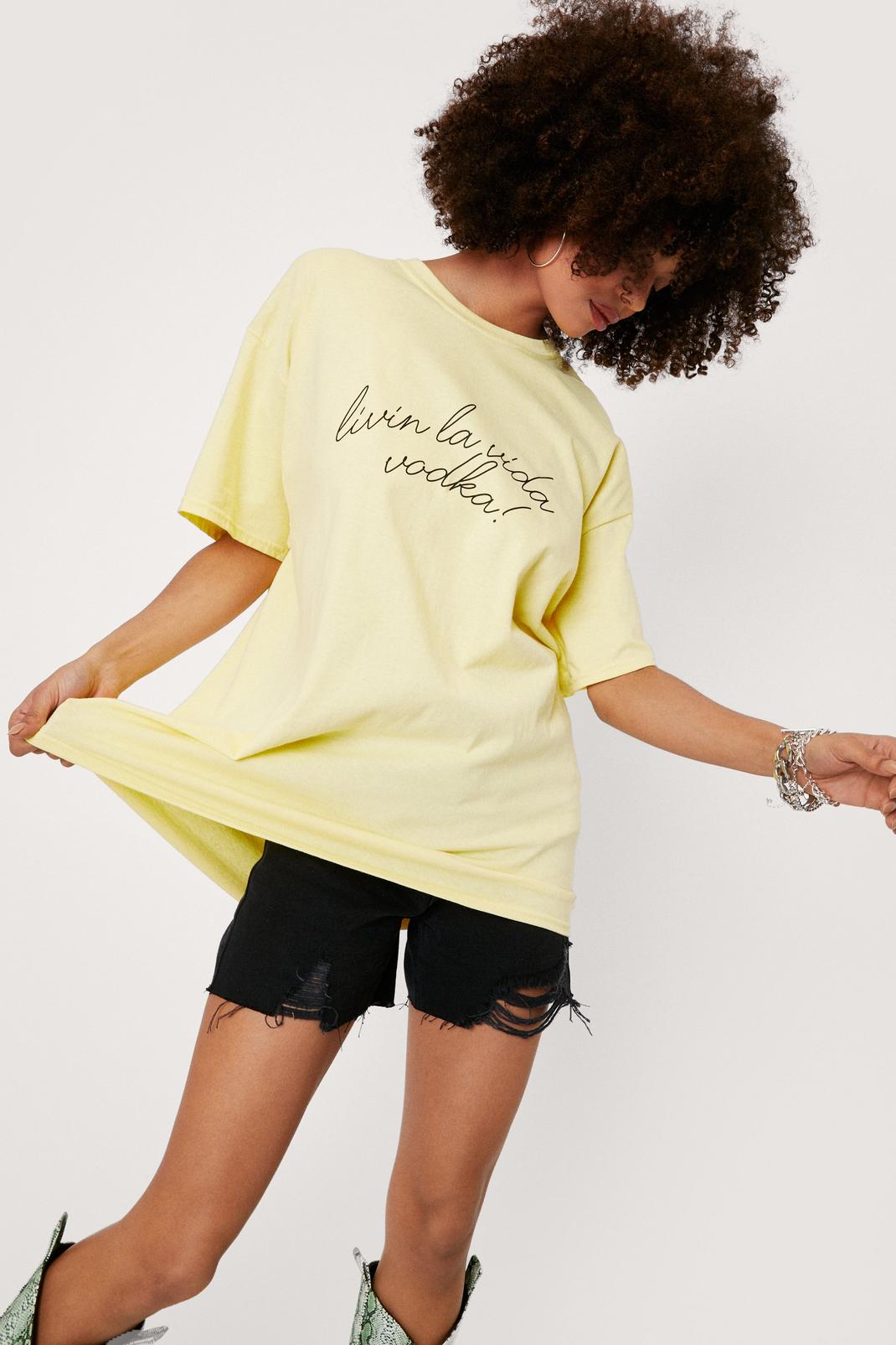 T-shirt ample à impressions Livin La Vida Vodka, Lemon image number 1