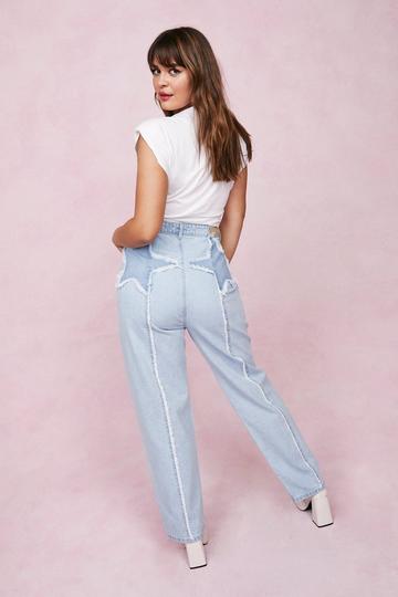 Blue Plus Size Star Design High Waisted Jeans