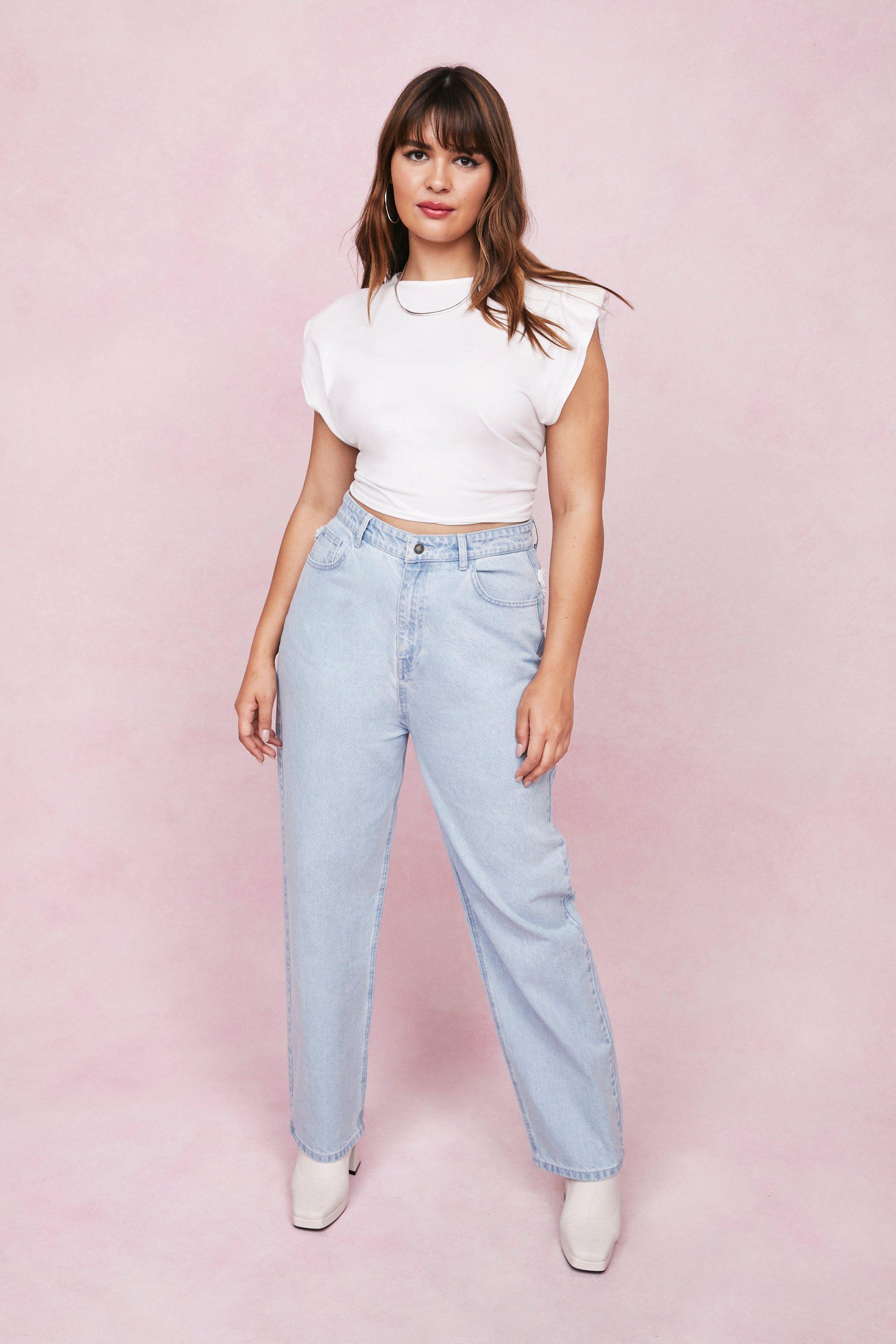Plus Size Star Design High Waisted Jeans