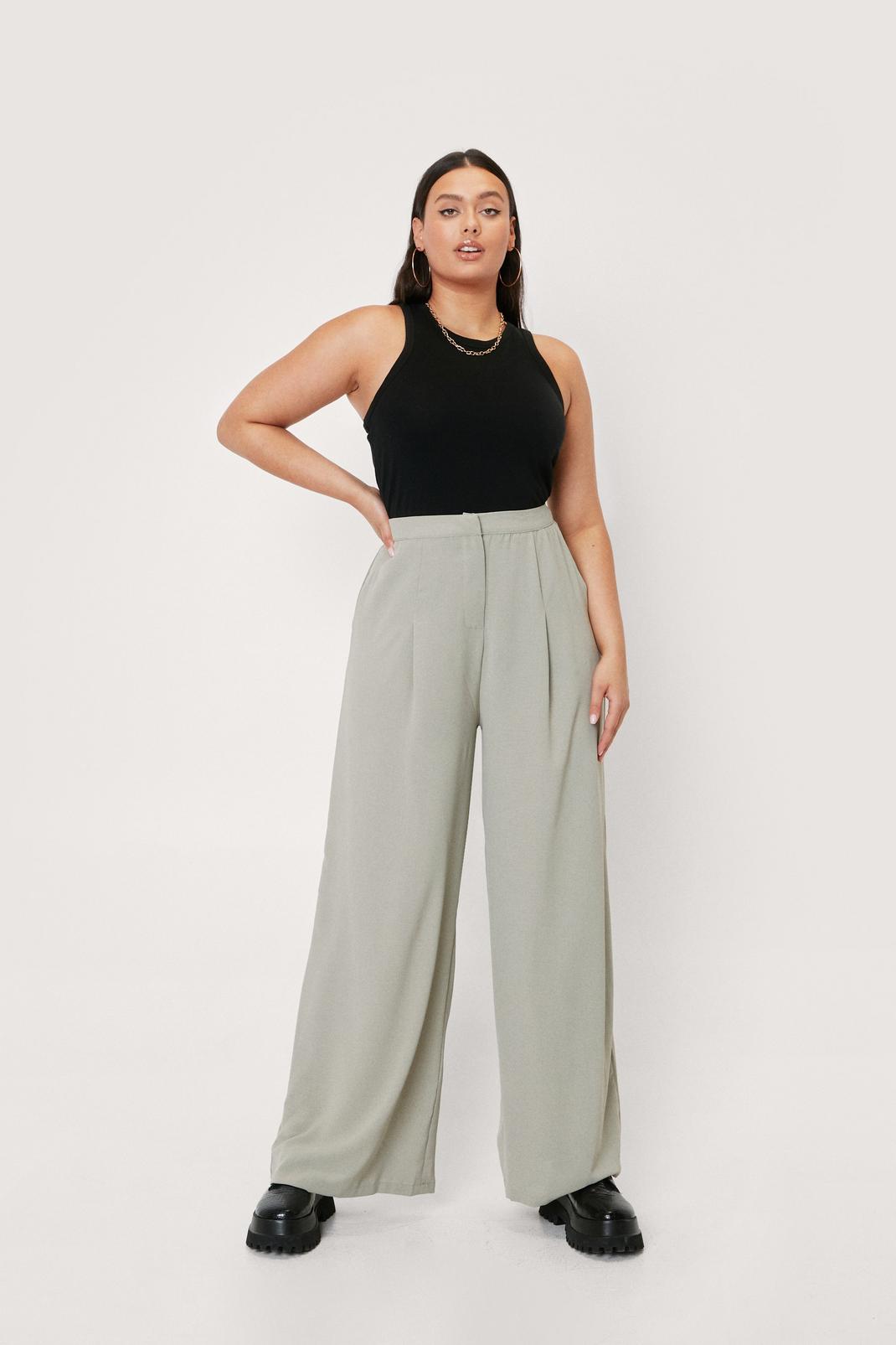Sage Plus Size High Waisted Wide Leg Pants image number 1