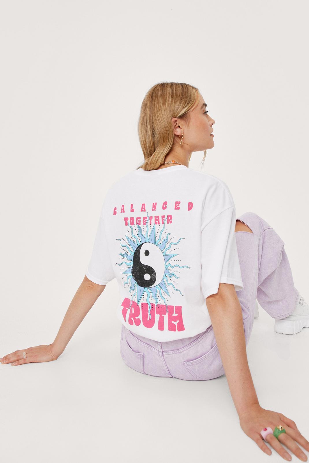 White Truth Graphic Back Relaxed T-Shirt image number 1