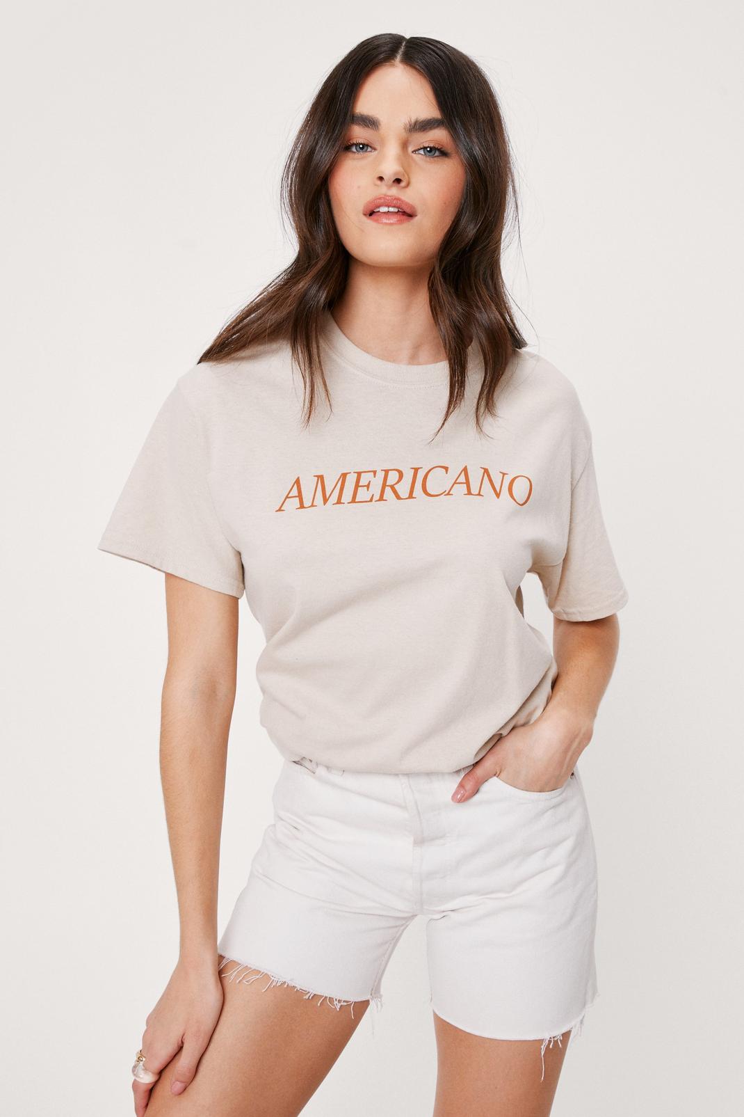Sand Americano Short Sleeve Graphic T-Shirt image number 1