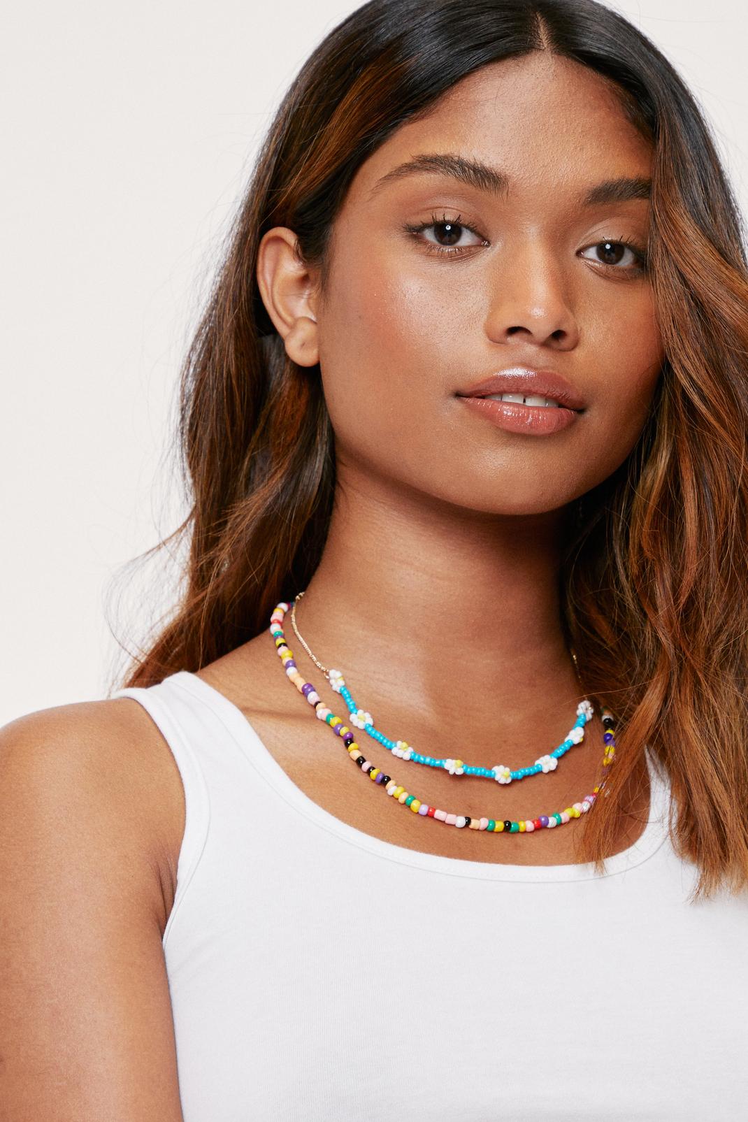 Rainbow Bead Layering Neckace Rainbow Bead Layering Neckace