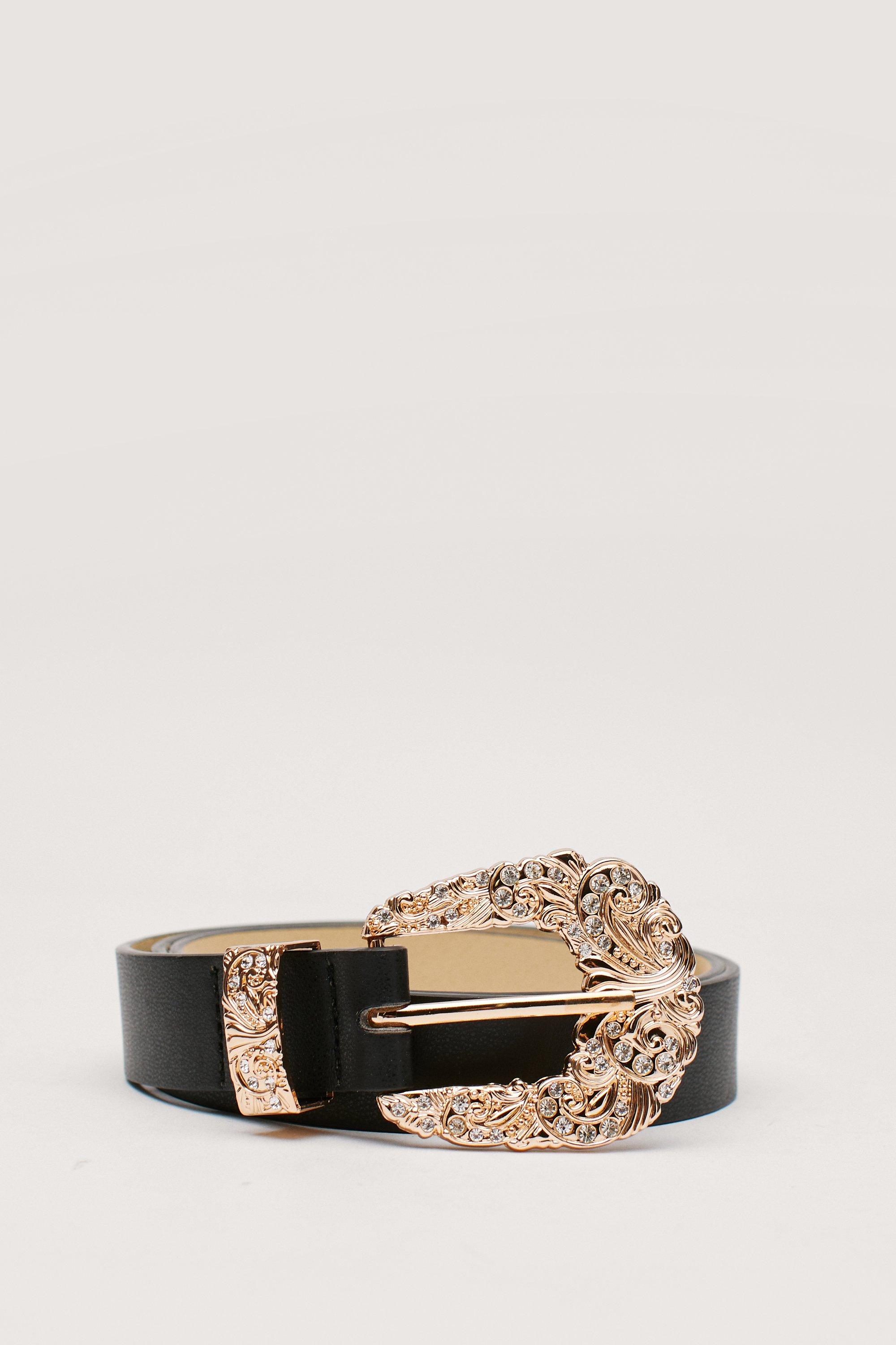 Diamante belt cheap buckle