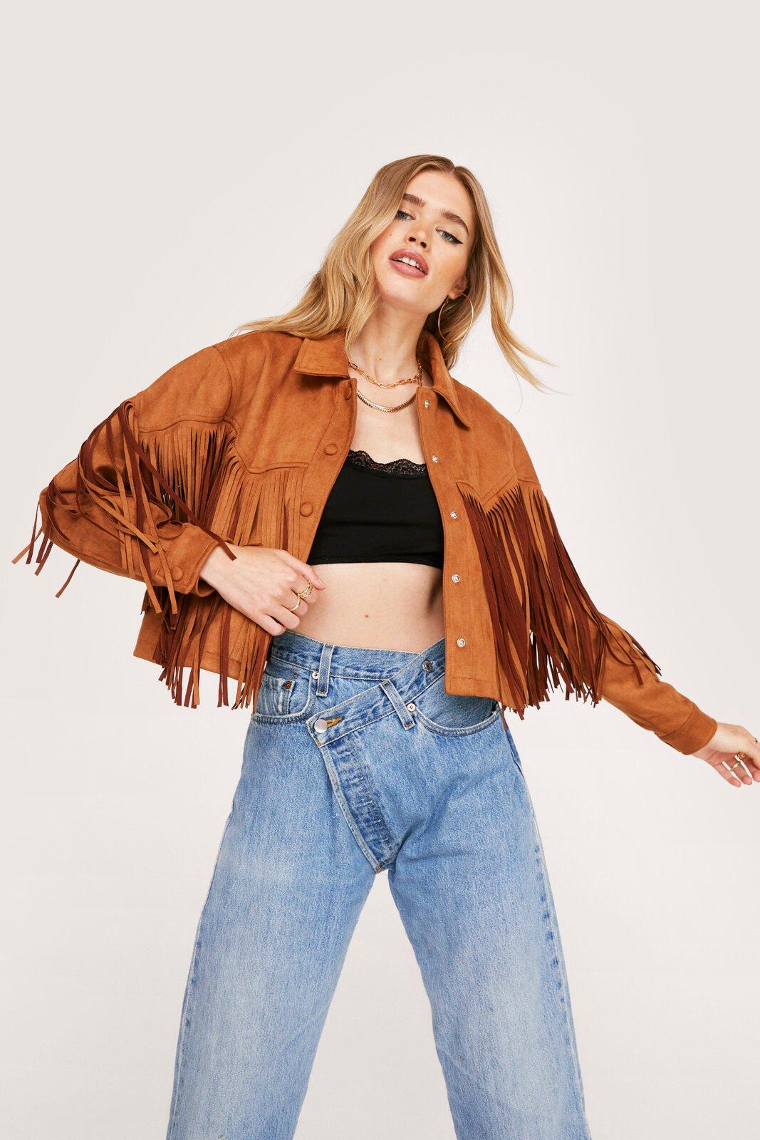 faux suede tassel jacket