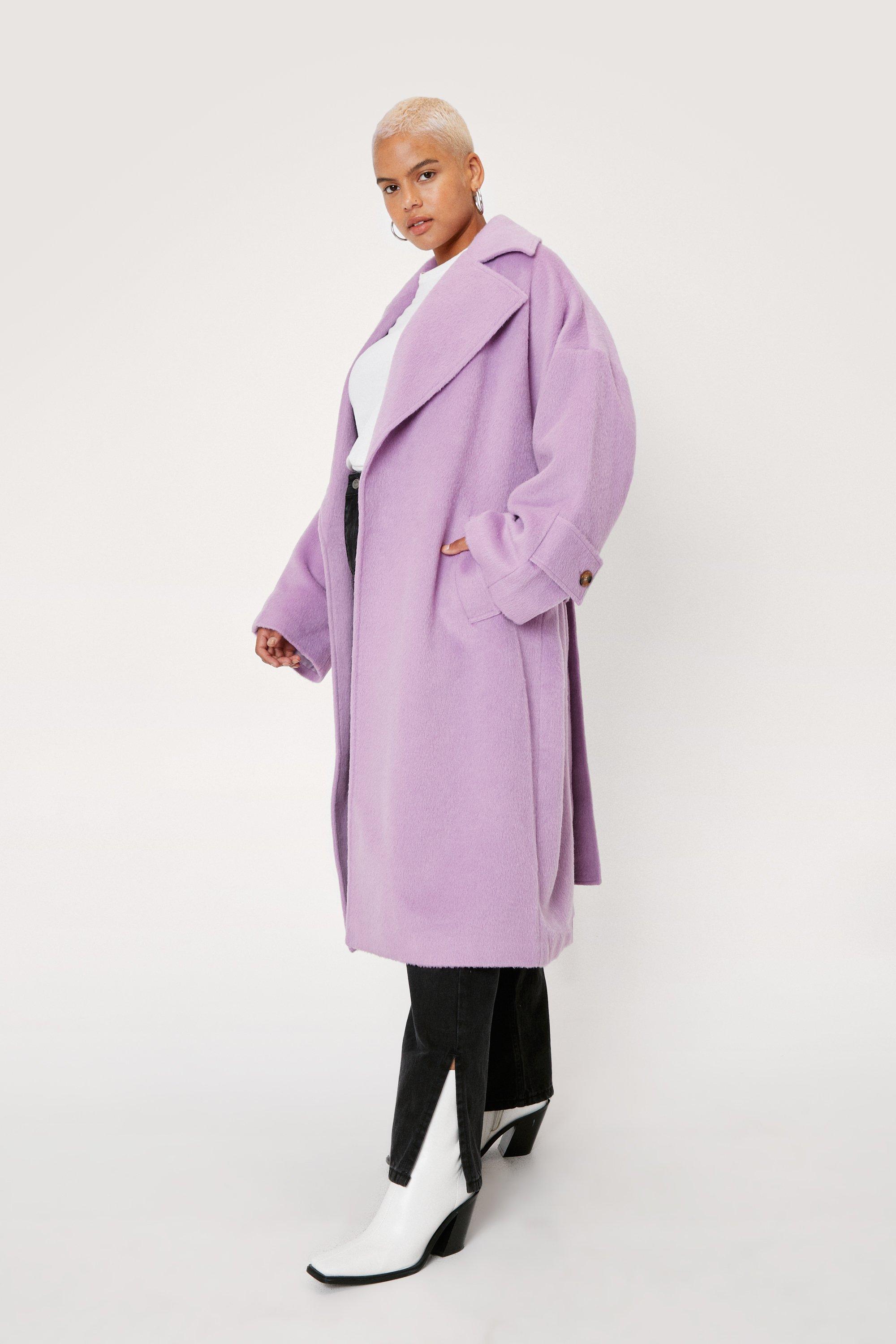 plus size purple coat