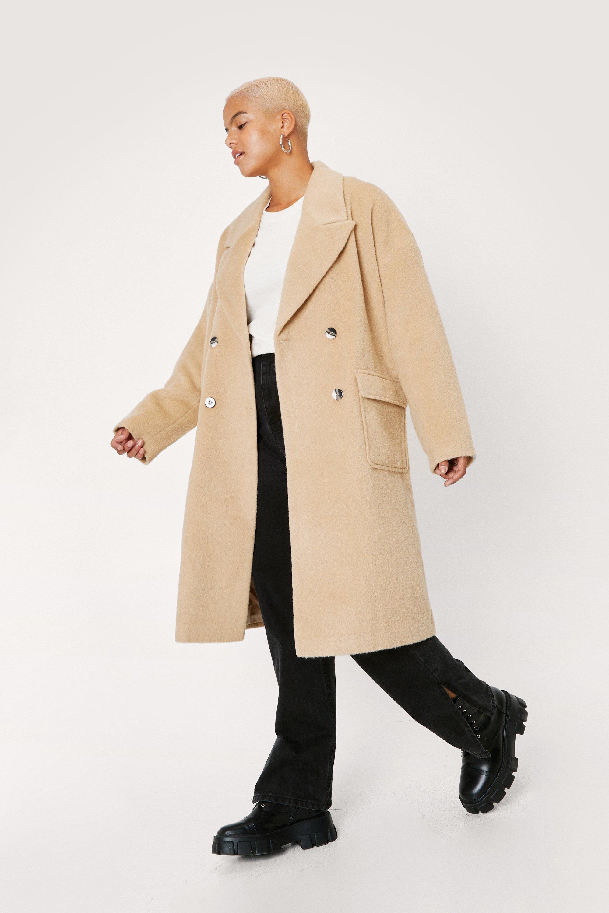 Double breasted wool look coat best sale