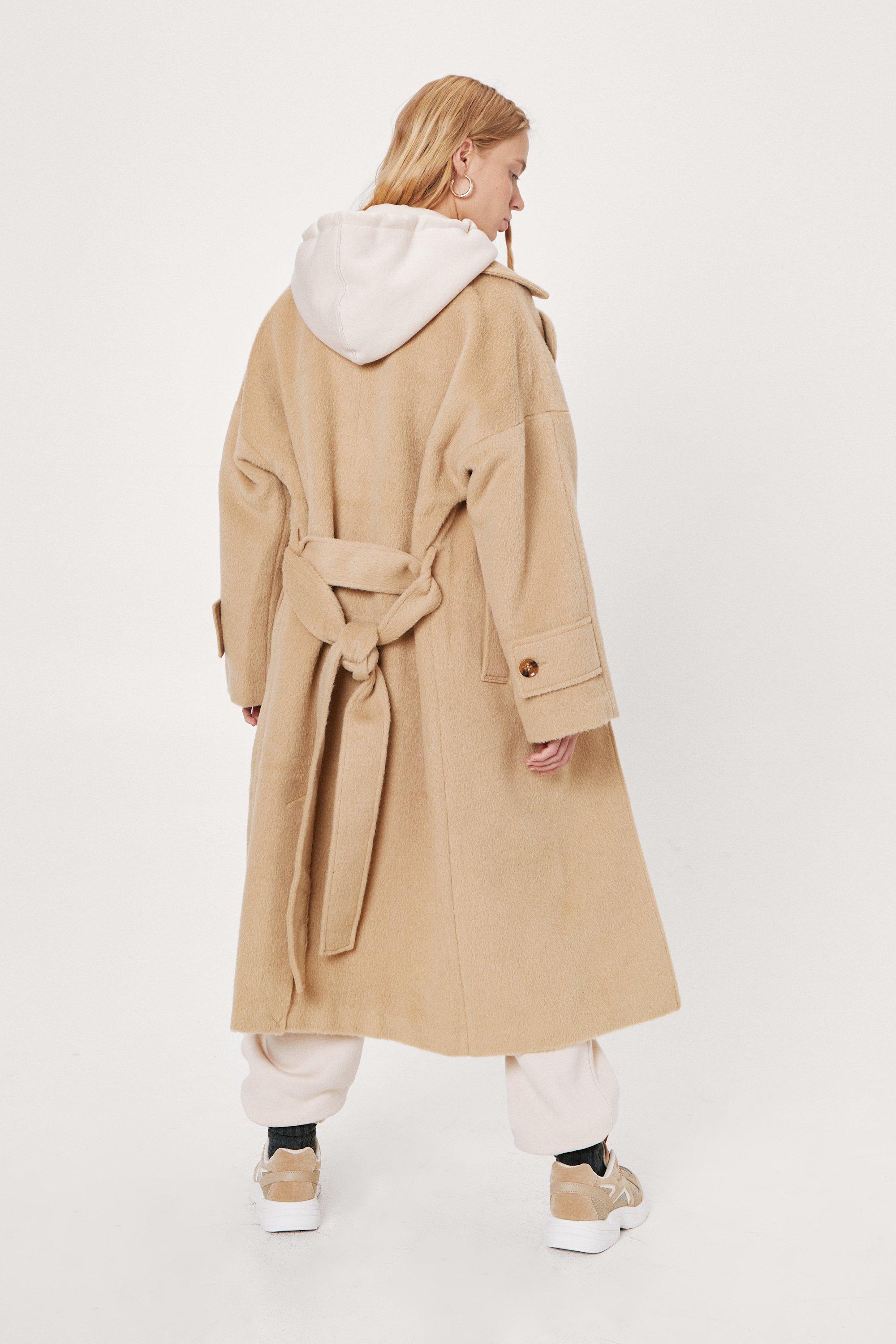 Belted wool coat petite deals