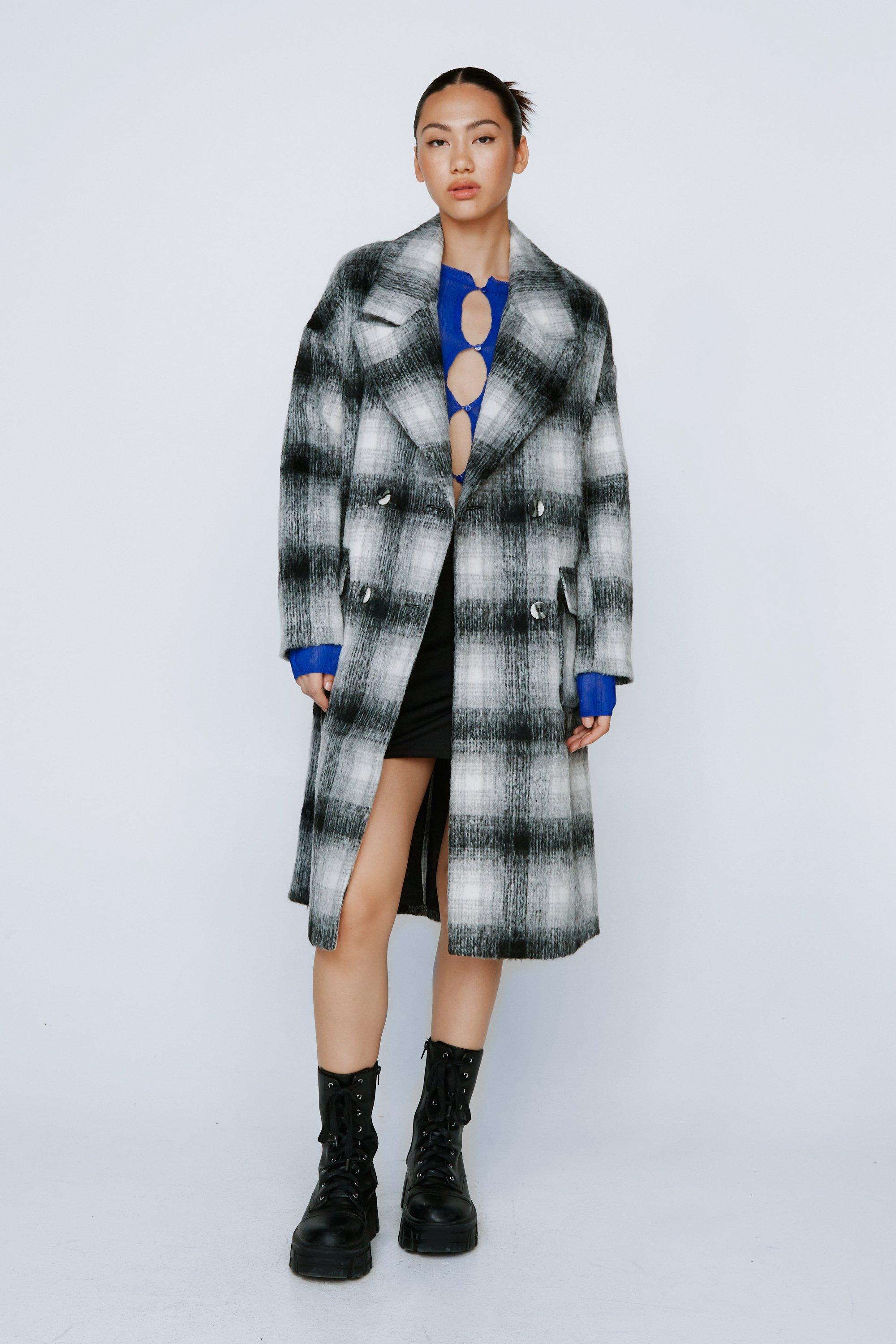 Petite on sale check coat