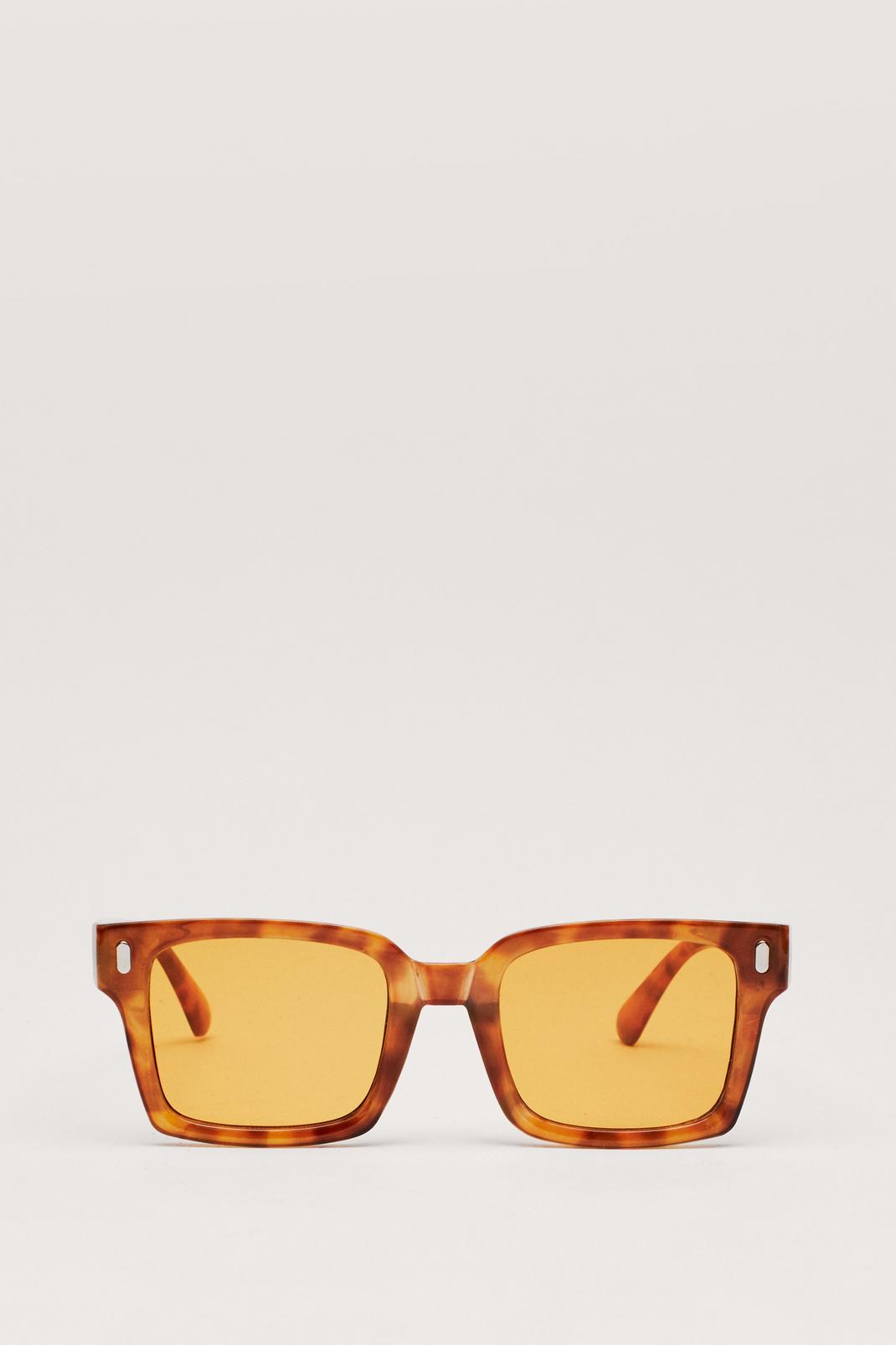 Brown Tort Rectangle Sunglasses image number 1
