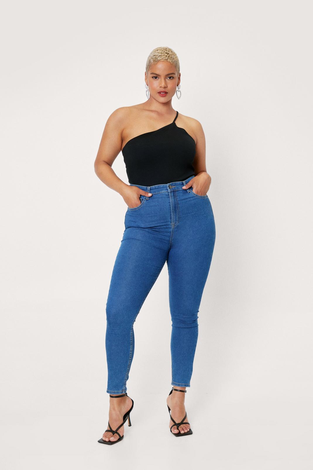 432 Plus Size Recycled Fibre Skinny Denim Jeans image number 1
