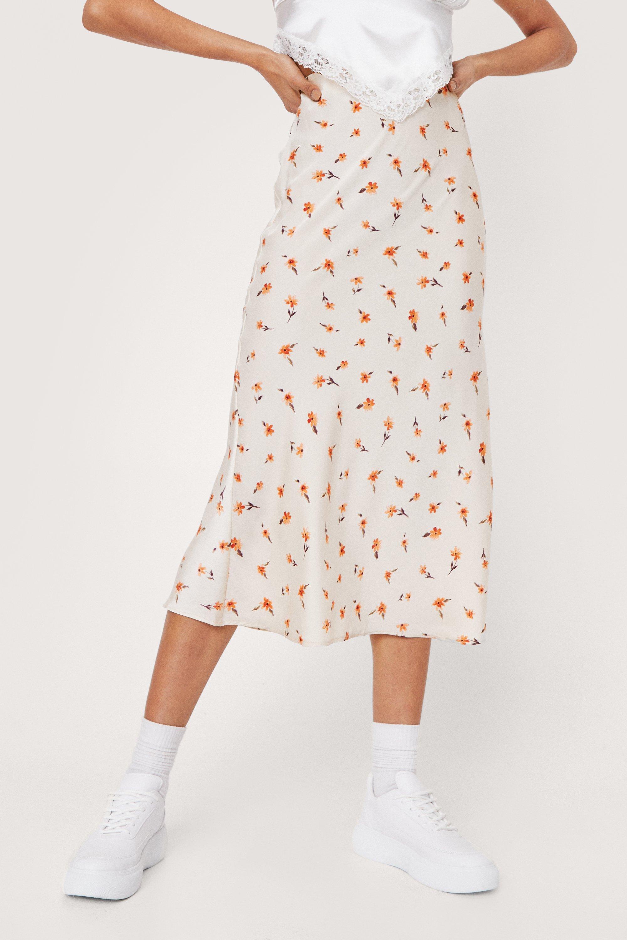 Nasty gal 2025 floral midi skirt