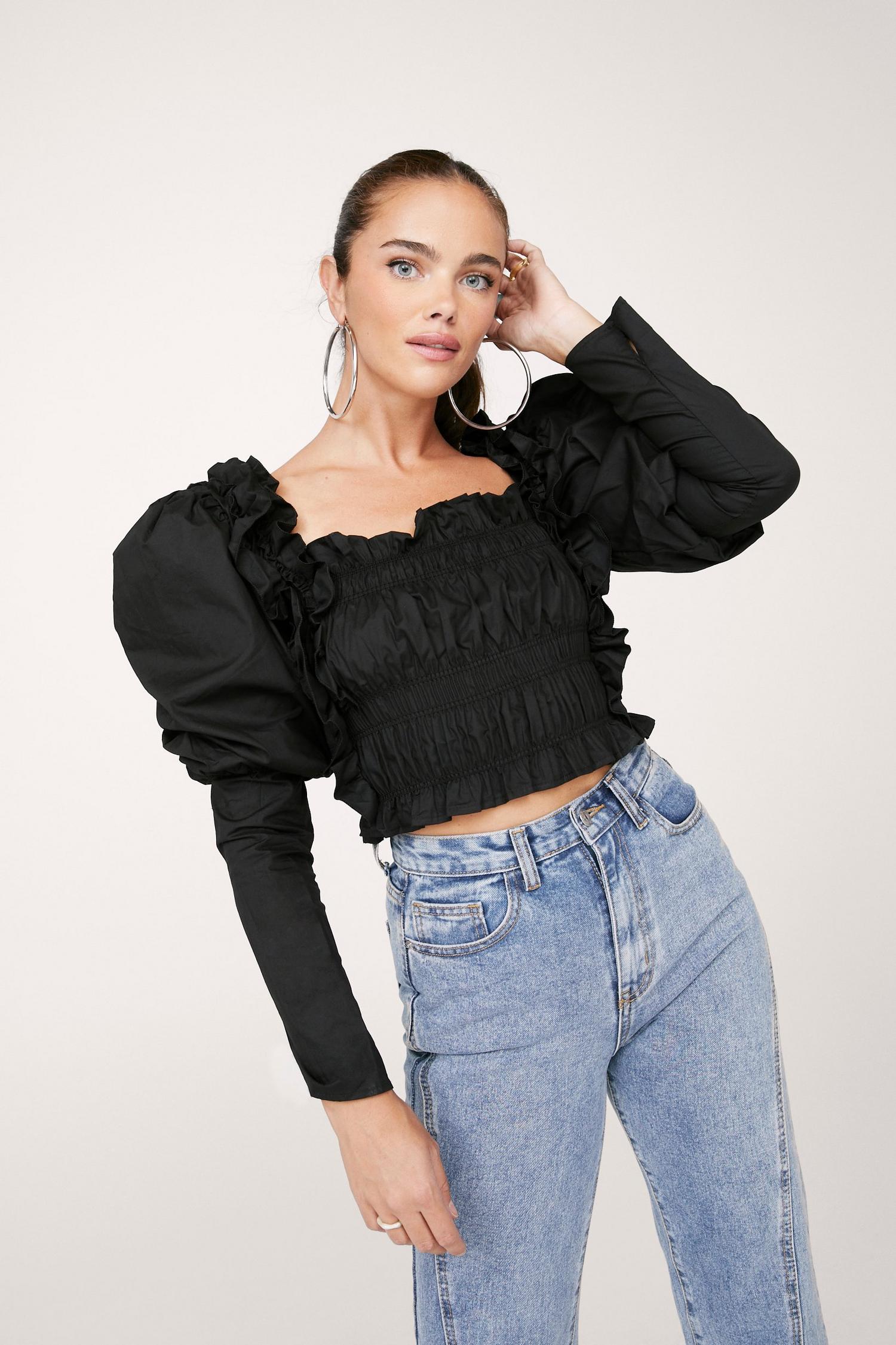 Ruffle Detail Puff Sleeve Blouse | Nasty Gal