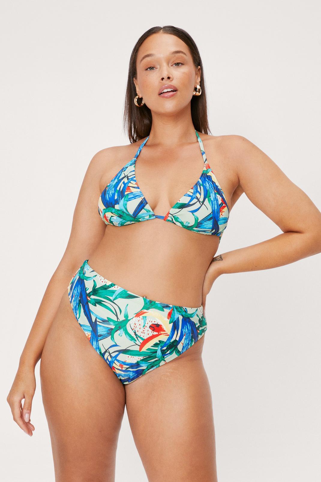 Plus Size Tropical High Waisted Bikini | Gal